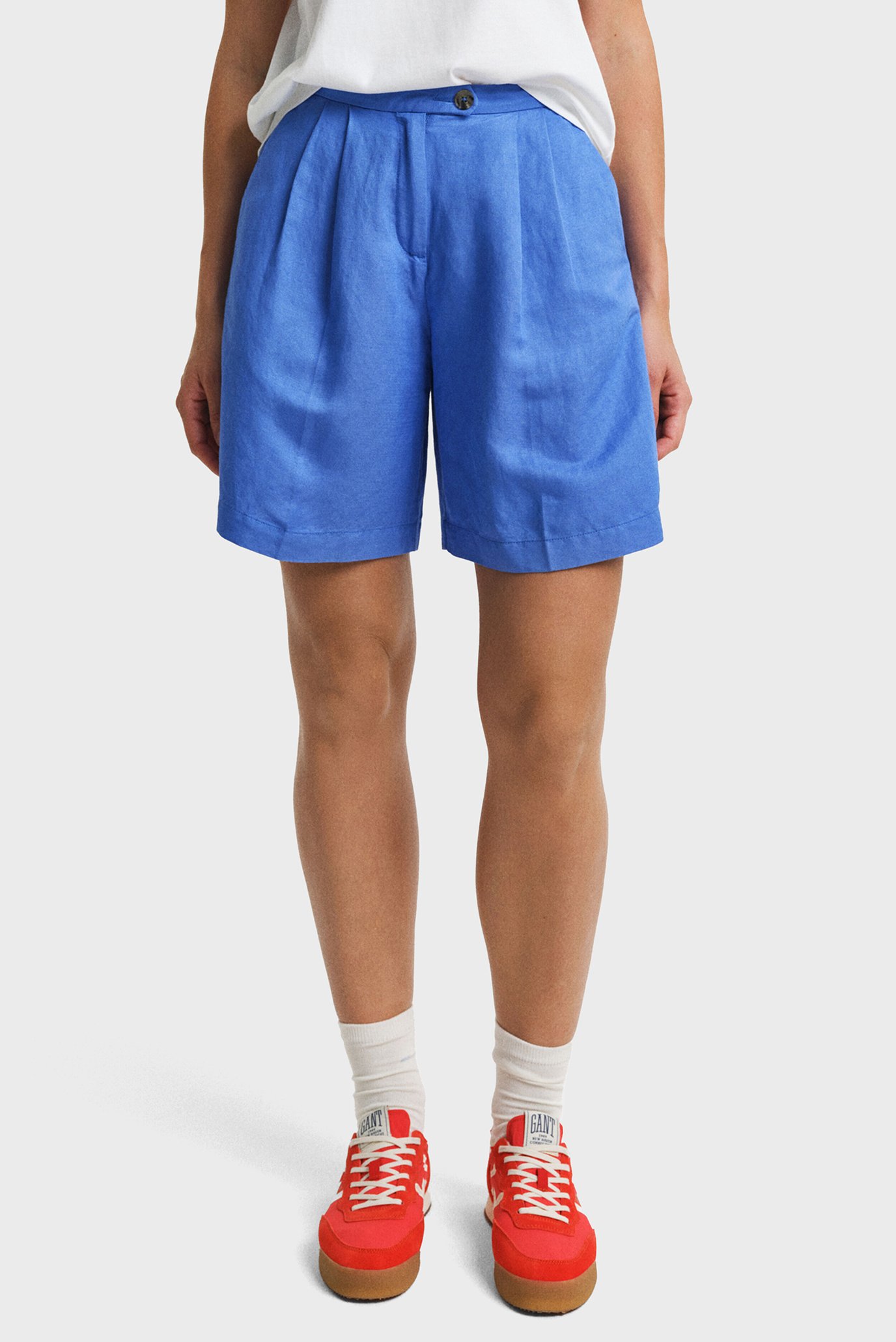 Женские синие льняные шорты TAILORED LINEN SHORTS Синий 34 Gant 4020123 Женские синие льняные шорты TAILORED LINEN SHORTS Синий 34 Gant 4020123