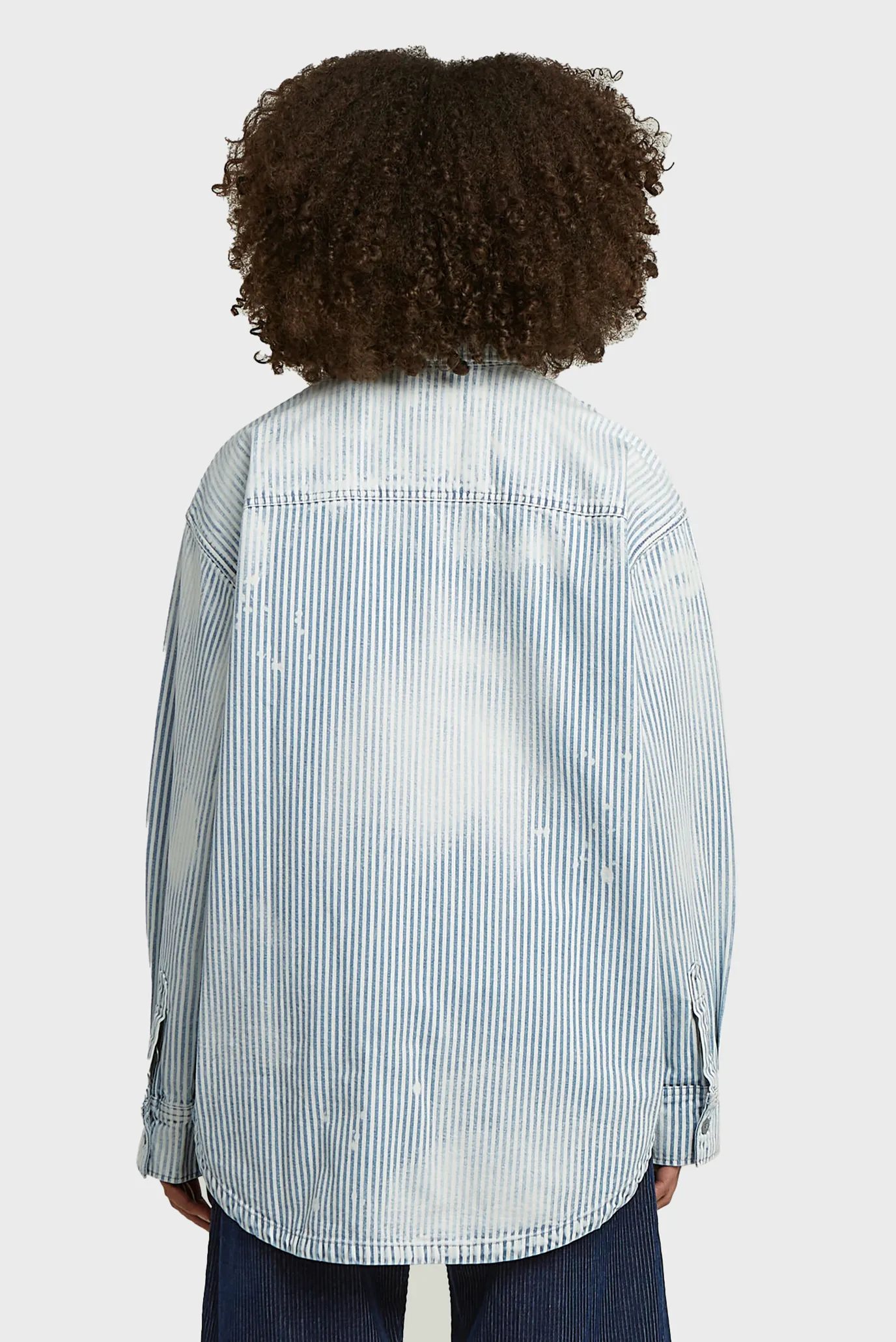 Жіноча джинсова сорочка у смужку Maxi overshirt 3