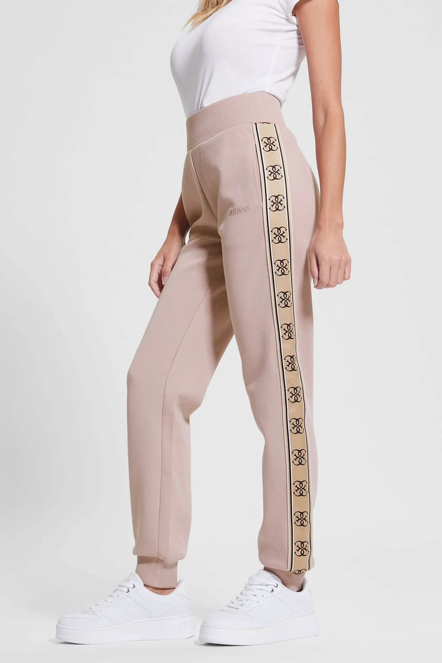 Женские пудровые спортивные брюки 3