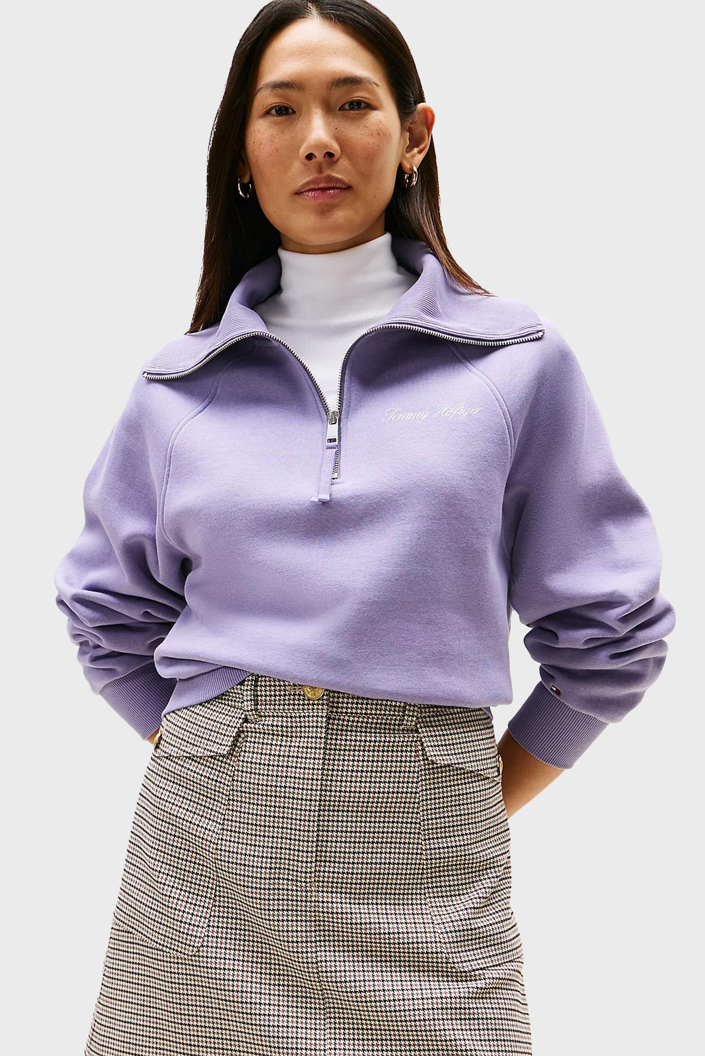 Женская сиреневая спортивная кофта CLASSIC Сиреневый M Tommy Hilfiger WW0WW46632 Женская сиреневая спортивная кофта CLASSIC Сиреневый M Tommy Hilfiger WW0WW46632