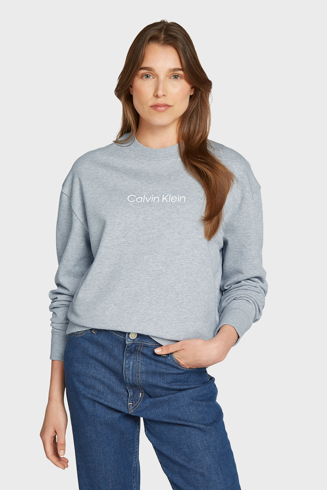 Женский светло-серый свитшот HERO LOGO Серый XS Calvin Klein K20K205450 Женский светло-серый свитшот HERO LOGO Серый XS Calvin Klein K20K205450