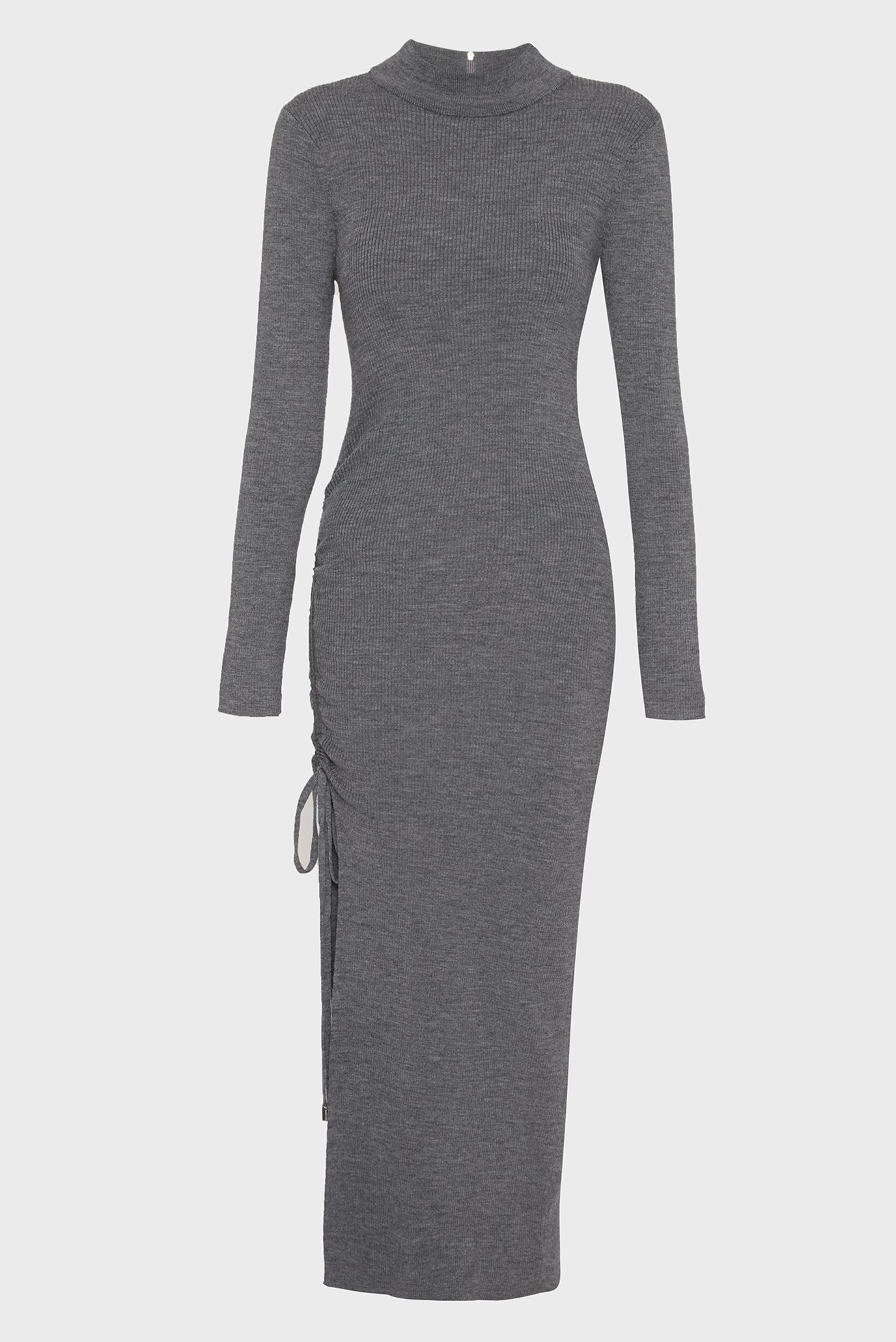 Жіноча сіра вовняна сукня MERINO RUCHED MIDI DRESS 1