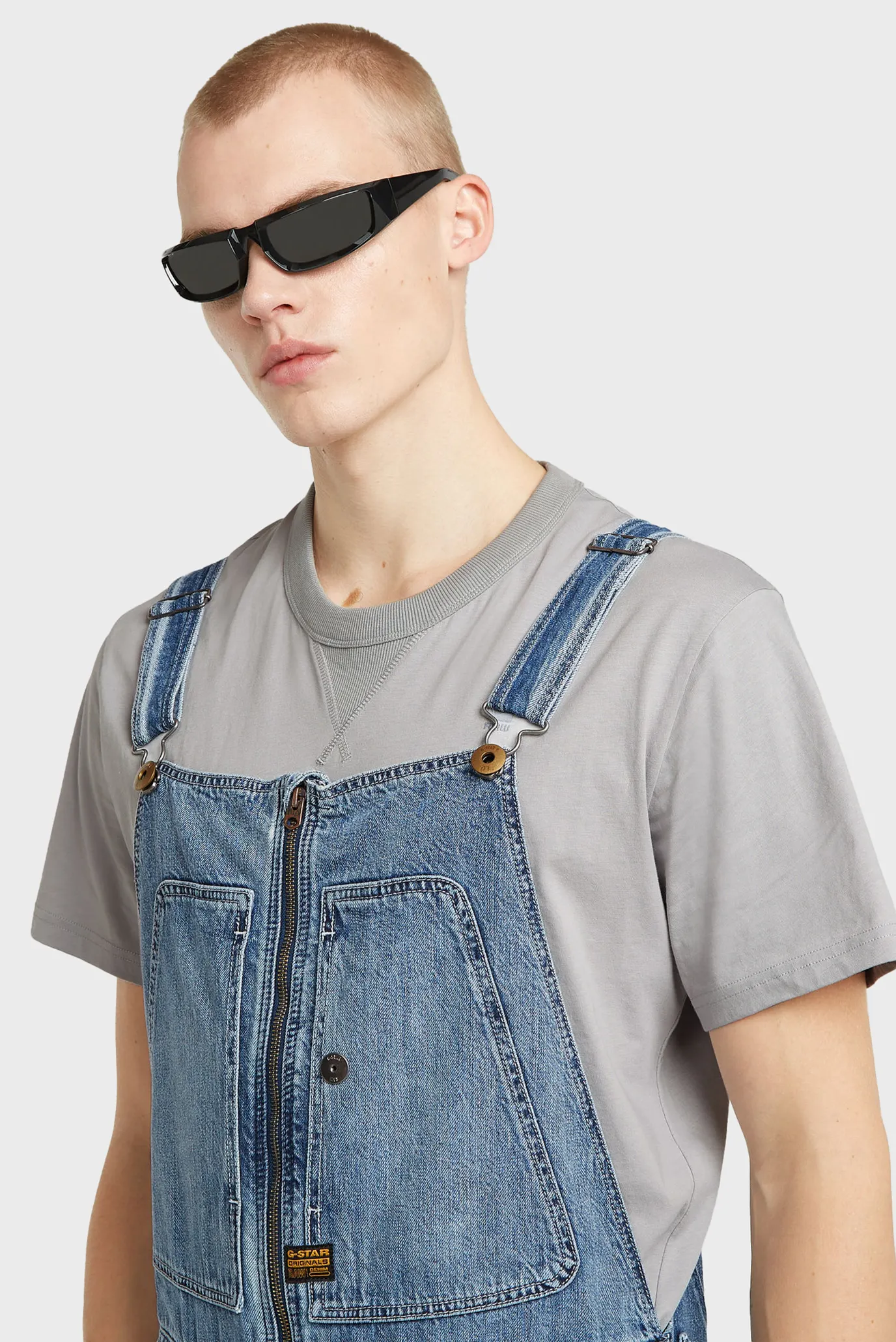 Мужской синий джинсовый комбинезон Dungaree 3D Loose 4