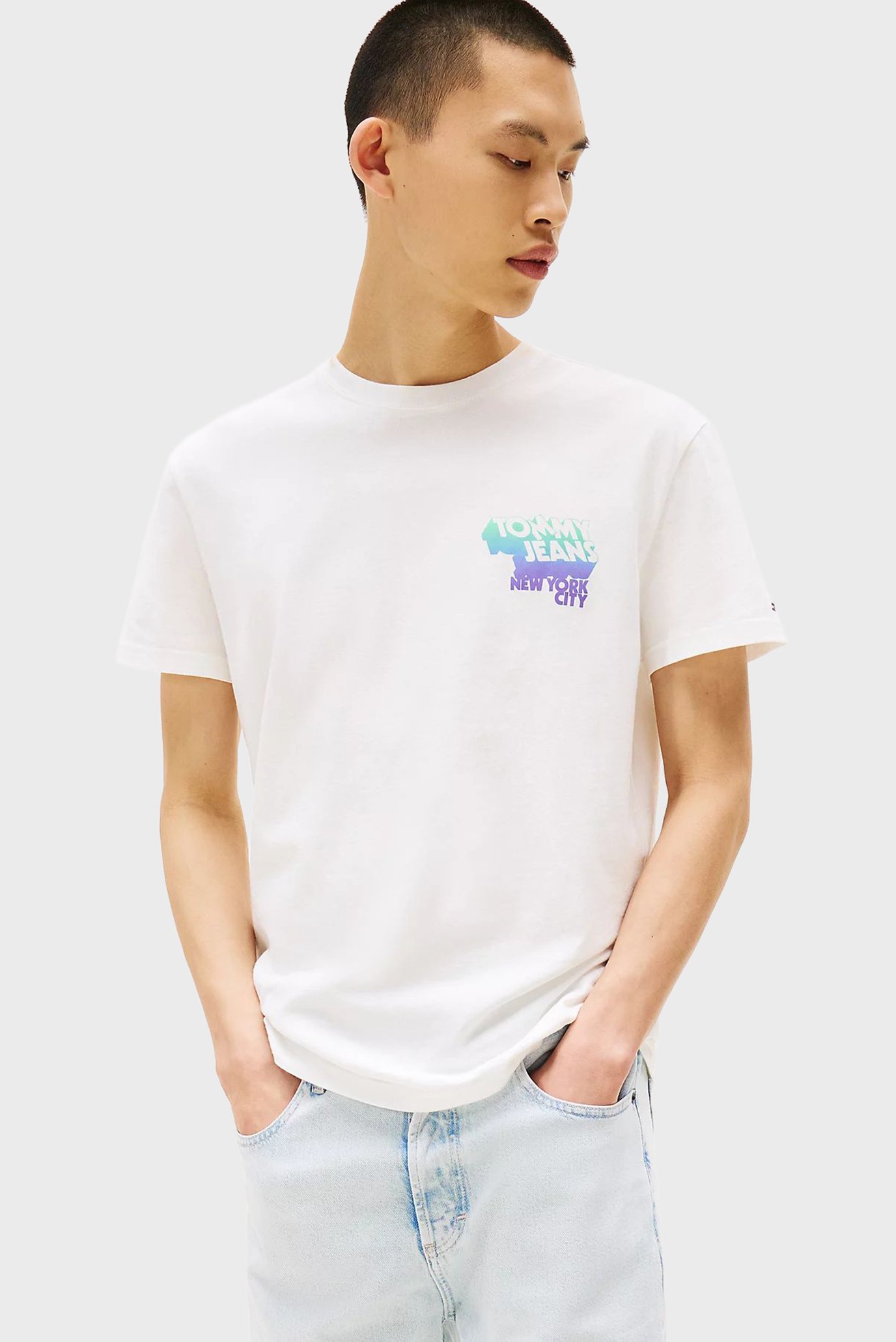 Мужская белая футболка REG STACK BACKPRINT Белый XL Tommy Jeans DM0DM21589 Мужская белая футболка REG STACK BACKPRINT Белый XL Tommy Jeans DM0DM21589