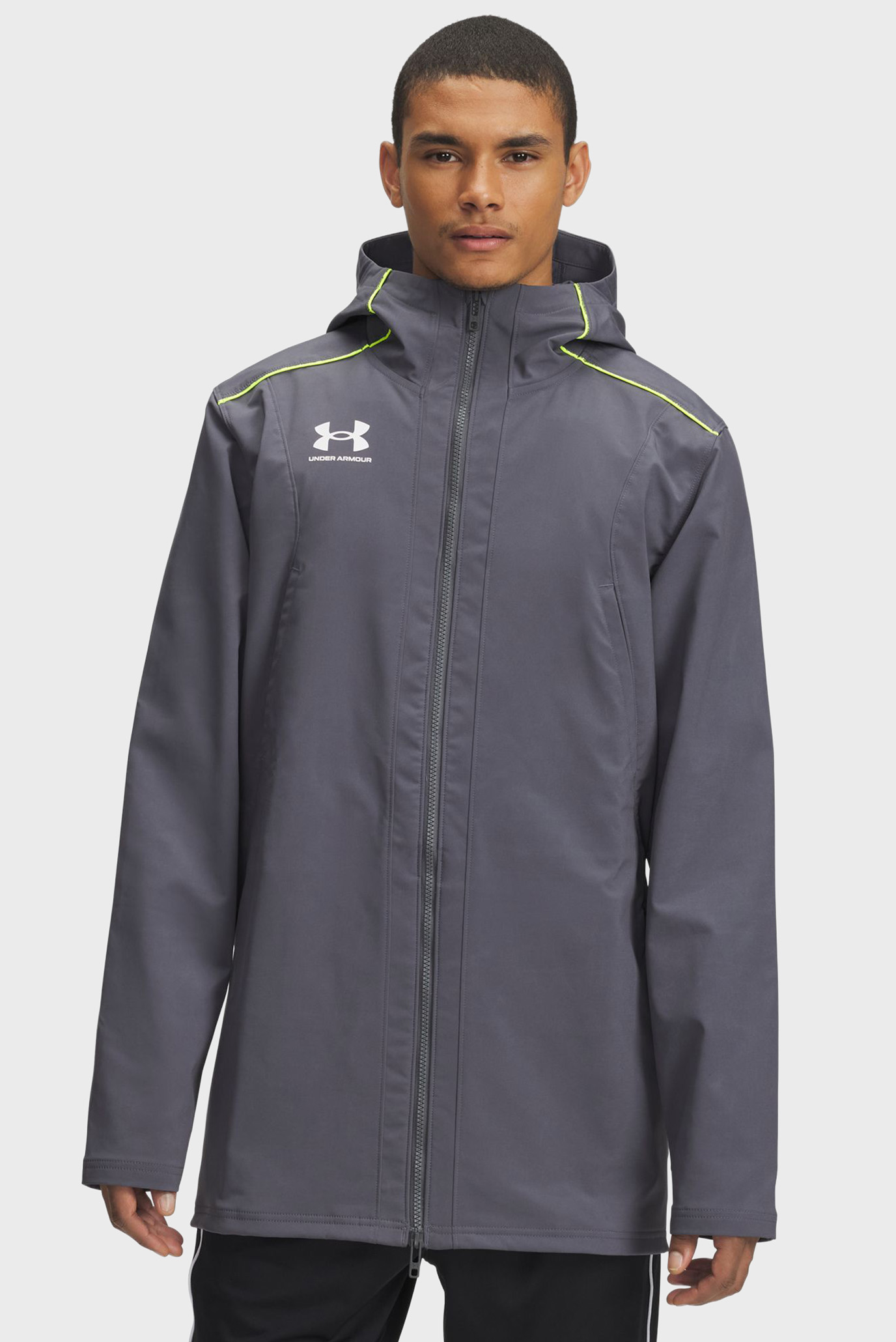 Мужская серая ветровка UA M Challenger Pro Jkt Серый S Under Armour 6004051-025 Мужская серая ветровка UA M Challenger Pro Jkt Серый S Under Armour 6004051-025