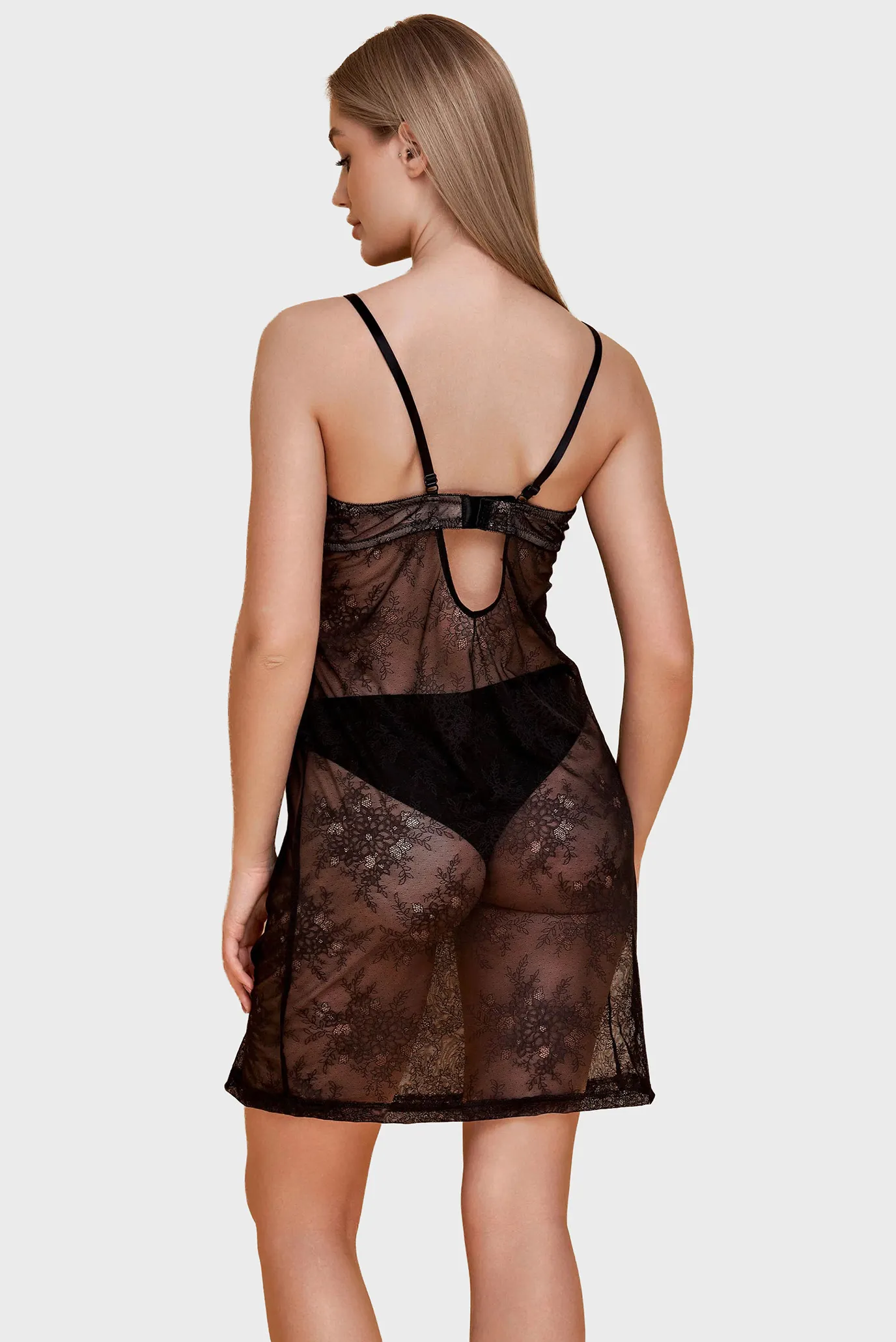 Женская черная ночная рубашка 2