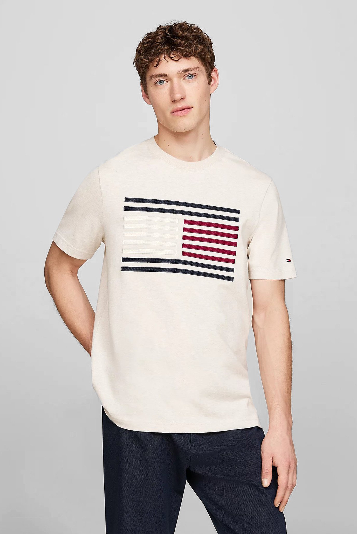 Чоловіча бежева футболка GROSSGRAIN FLAG TEE 1