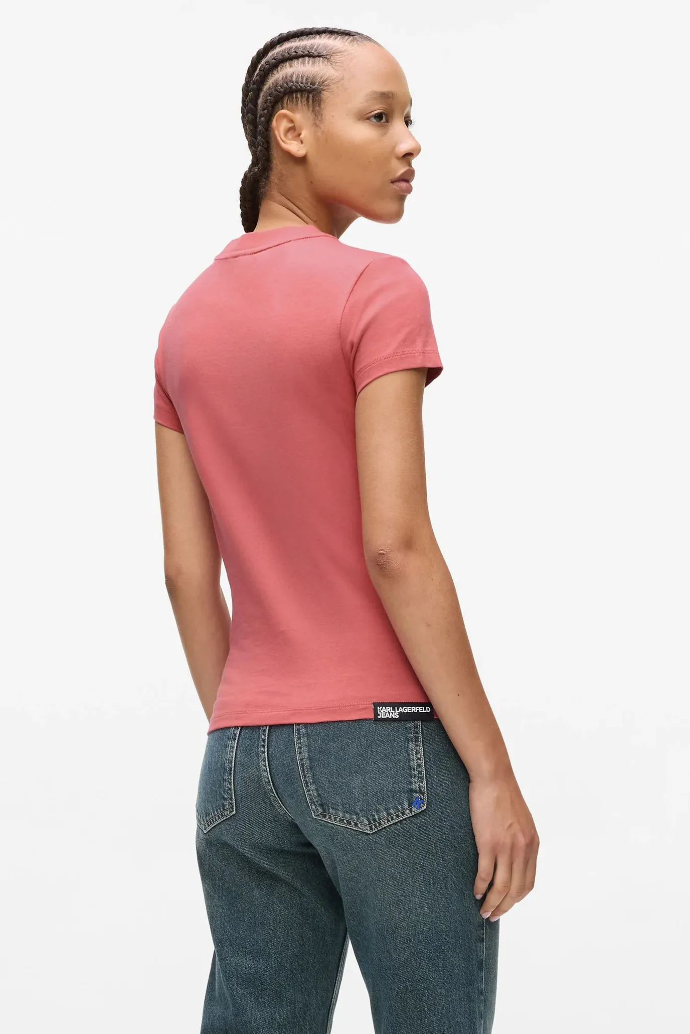 Женская розовая футболка slim ss tee 3