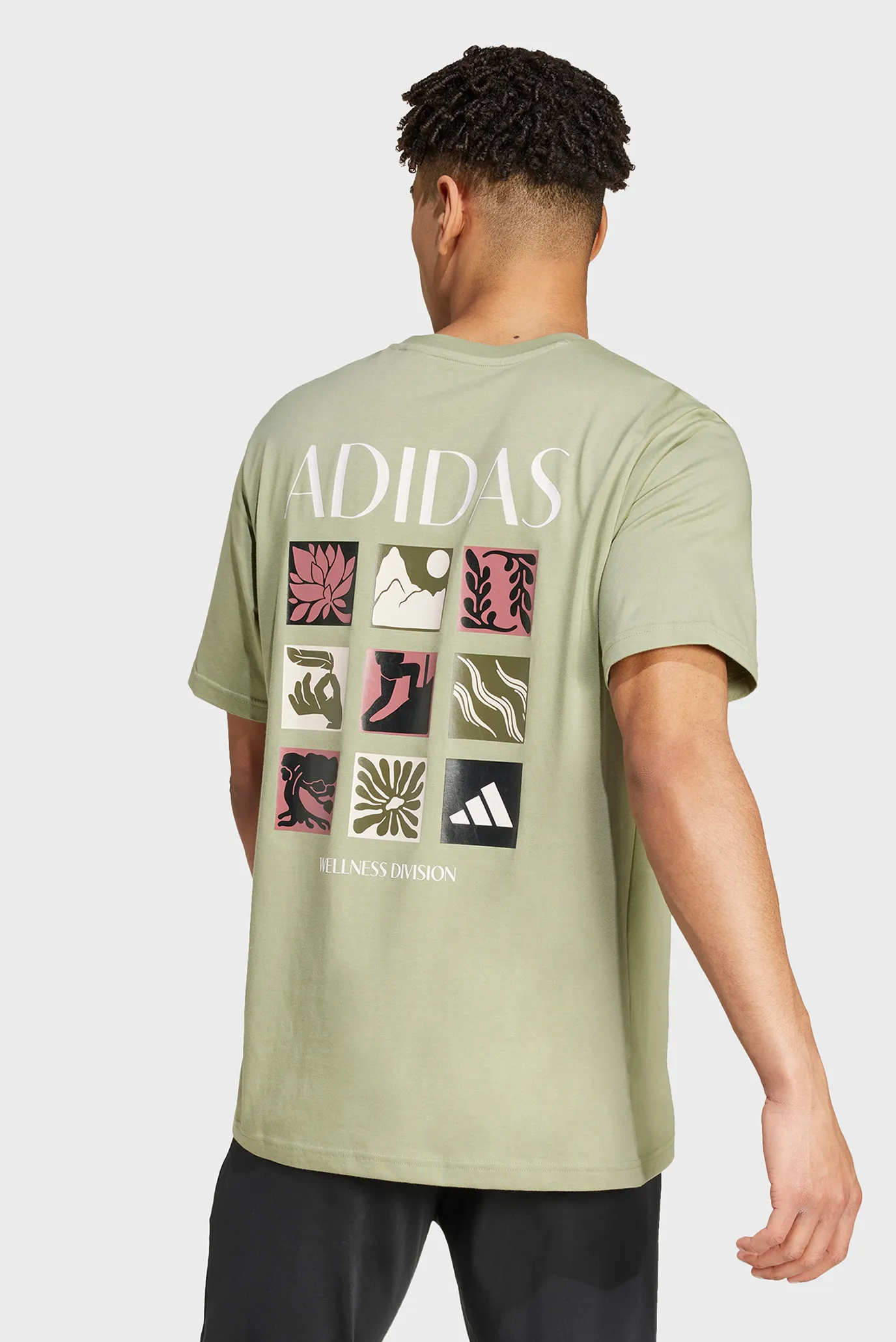 Чоловіча оливкова футболка Wellness Graphic 3