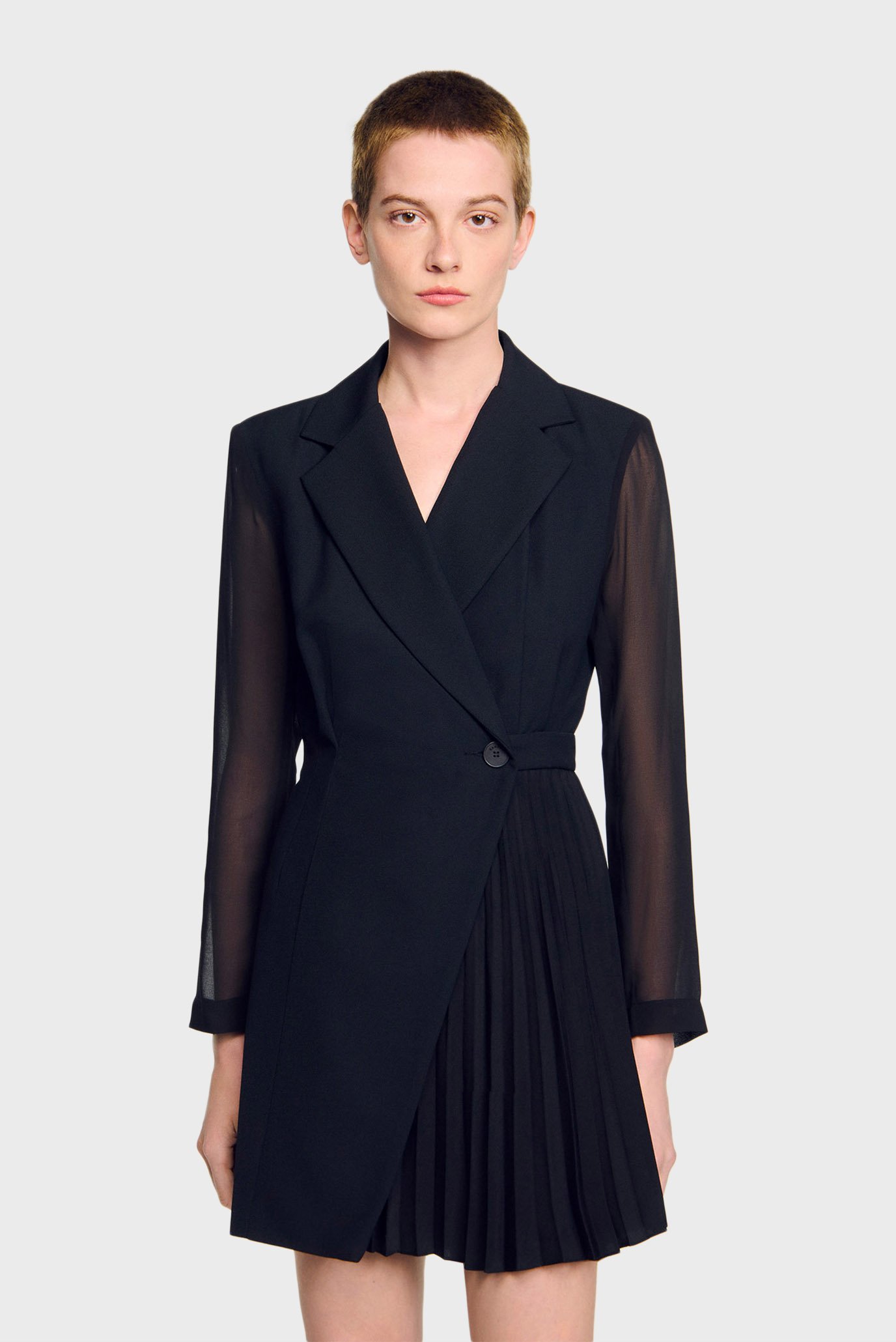 Женское черное платье Черный 36 Sandro SFPRO02848_BlackFW25 Женское черное платье Черный 36 Sandro SFPRO02848_BlackFW25