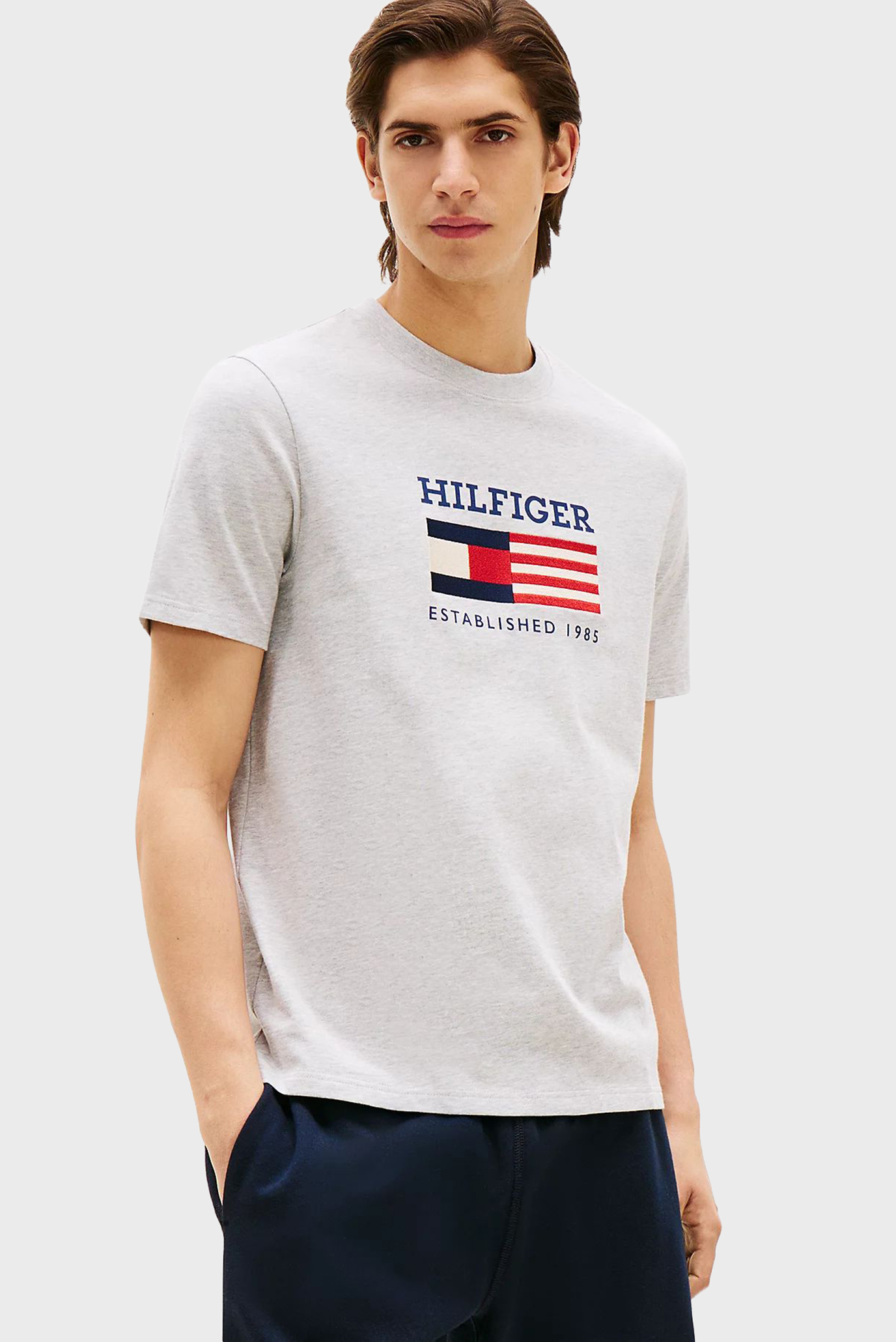 Мужская серая футболка AMERICANA MONOTYPE Серый XXL Tommy Hilfiger MW0MW39843 Мужская серая футболка AMERICANA MONOTYPE Серый XXL Tommy Hilfiger MW0MW39843
