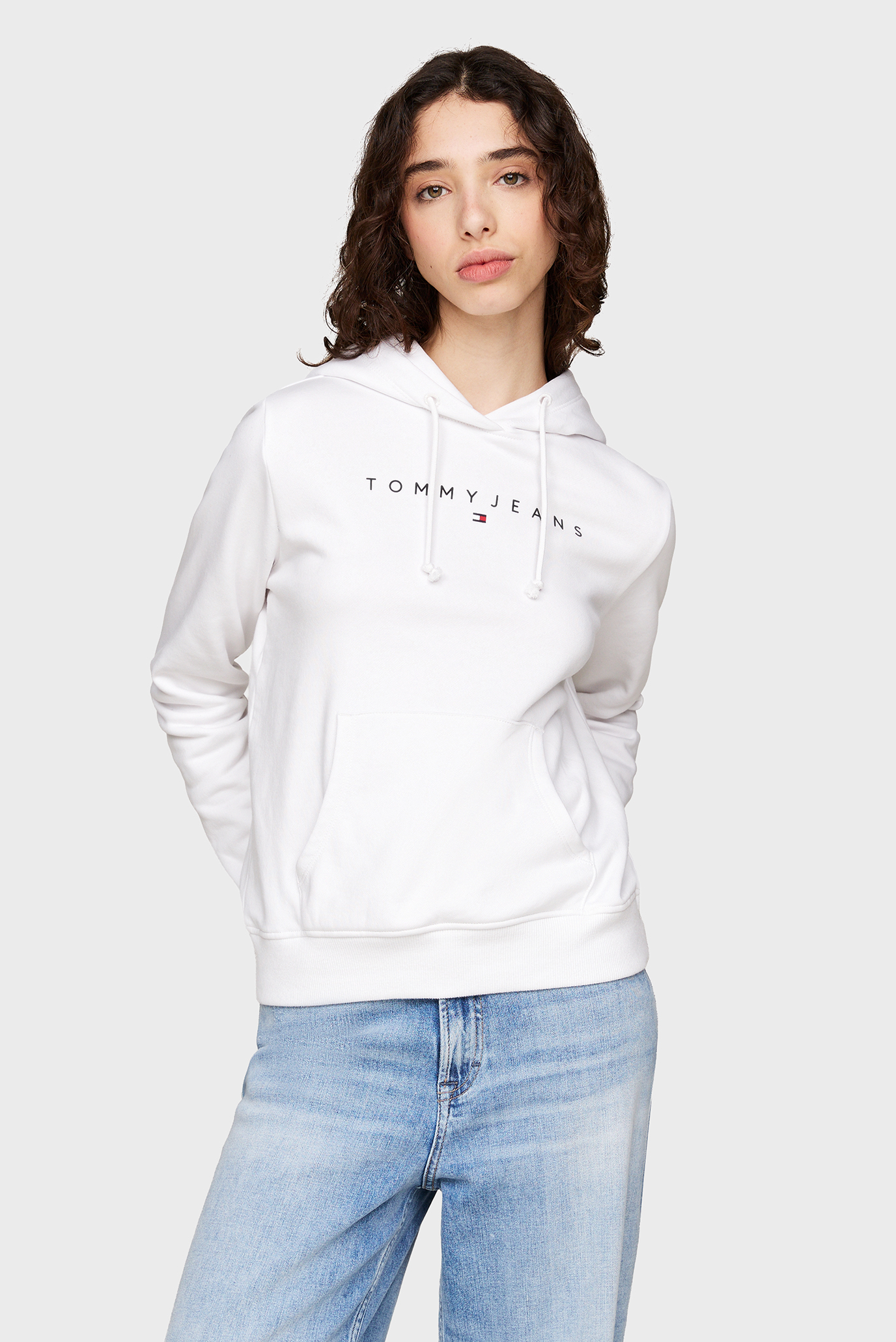 Женское белое худи TJW REG LINEAR HOODIE Белый XS Tommy Jeans DW0DW17324 Женское белое худи TJW REG LINEAR HOODIE Белый XS Tommy Jeans DW0DW17324