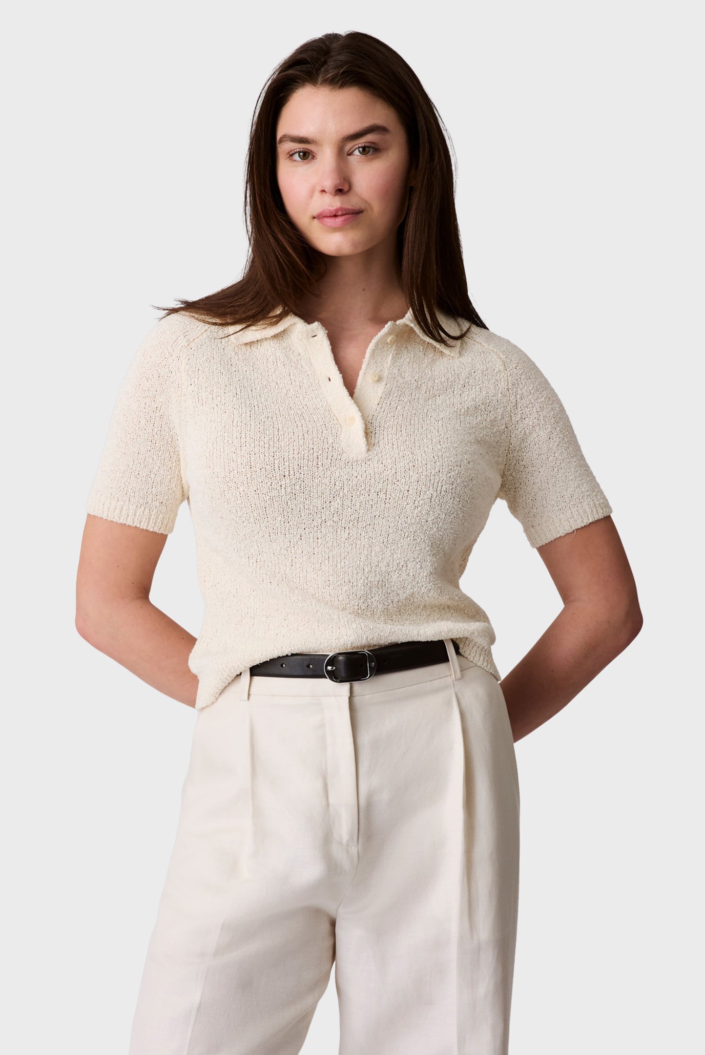 Женское белое поло Summer Boucle Белый M Calvin Klein Jeans LV047C300G Женское белое поло Summer Boucle Белый M Calvin Klein Jeans LV047C300G