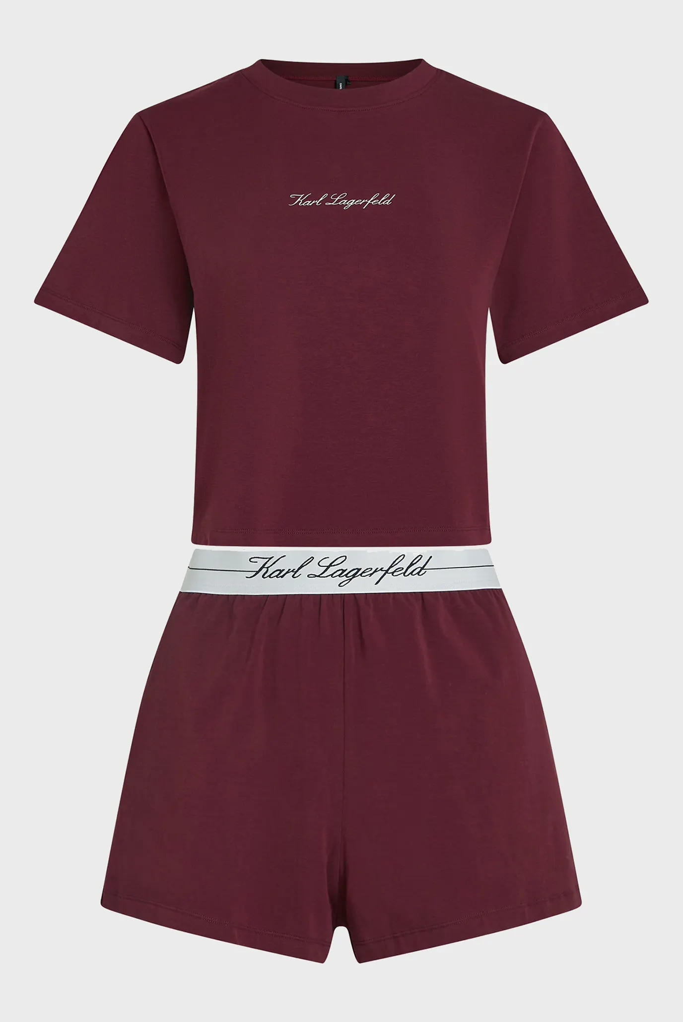 Женская бордовая пижама (топ, шорты) hotel 5
