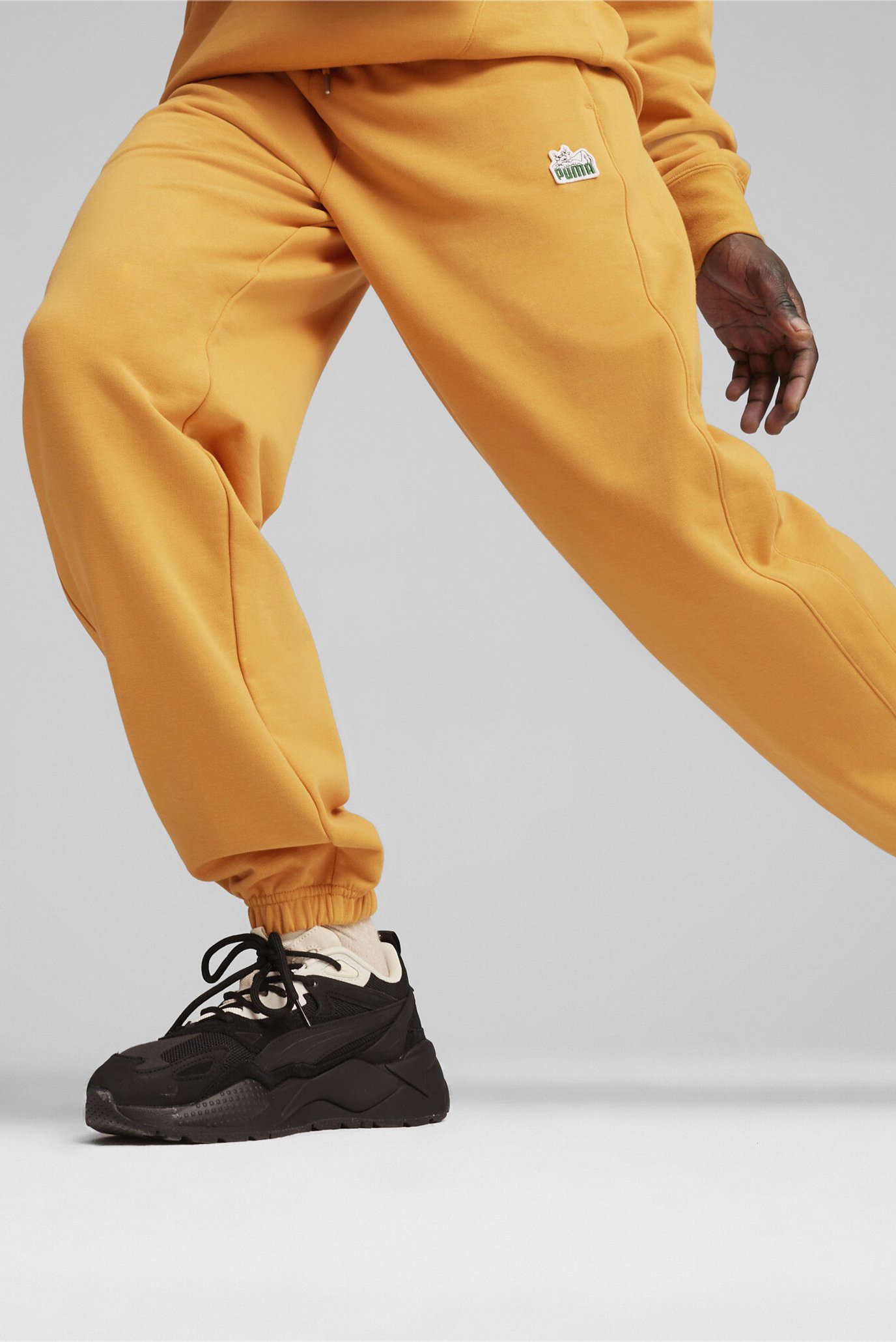 Puma mens sweatpants yellow best sale