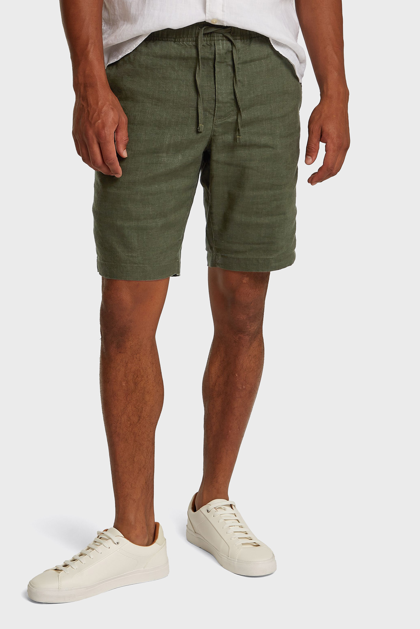 Мужские оливковые льняные шорты HARLEM PO LINEN Оливковый 34 Tommy Hilfiger MW0MW37804 Мужские оливковые льняные шорты HARLEM PO LINEN Оливковый 34 Tommy Hilfiger MW0MW37804