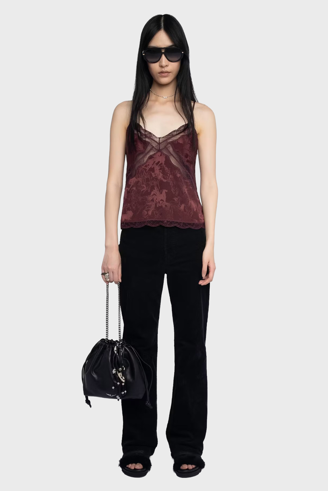 Женский бордовый шелковый топ Cishi Бордовый S ZADIG&VOLTAIRE WWCR01298_BURGUNDY Женский бордовый шелковый топ Cishi Бордовый S ZADIG&VOLTAIRE WWCR01298_BURGUNDY