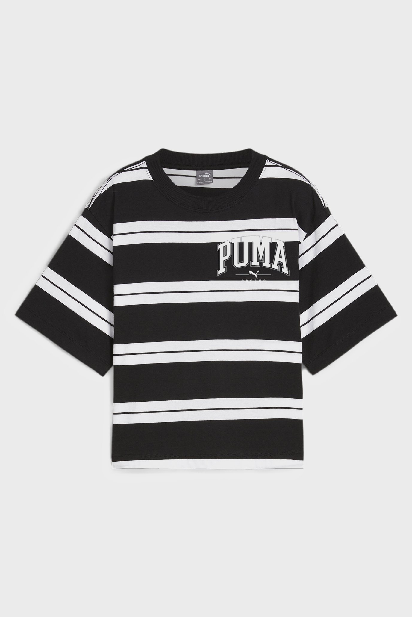 Жіноча чорна футболка у смужку PUMA SQUAD Striped Tee Women 1