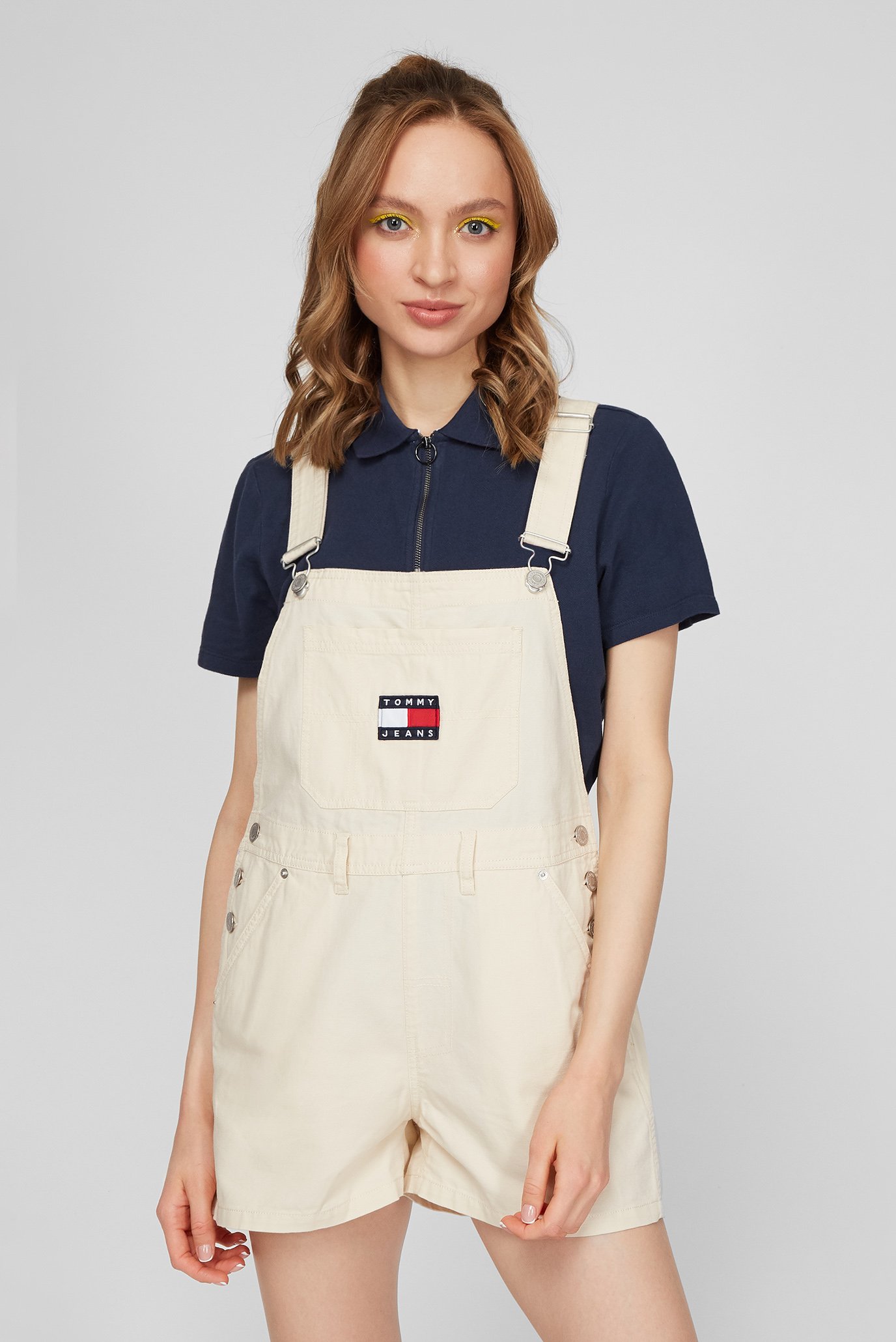 Женский бежевый джинсовый комбинезон TJW DUNGAREE SHORTS 1