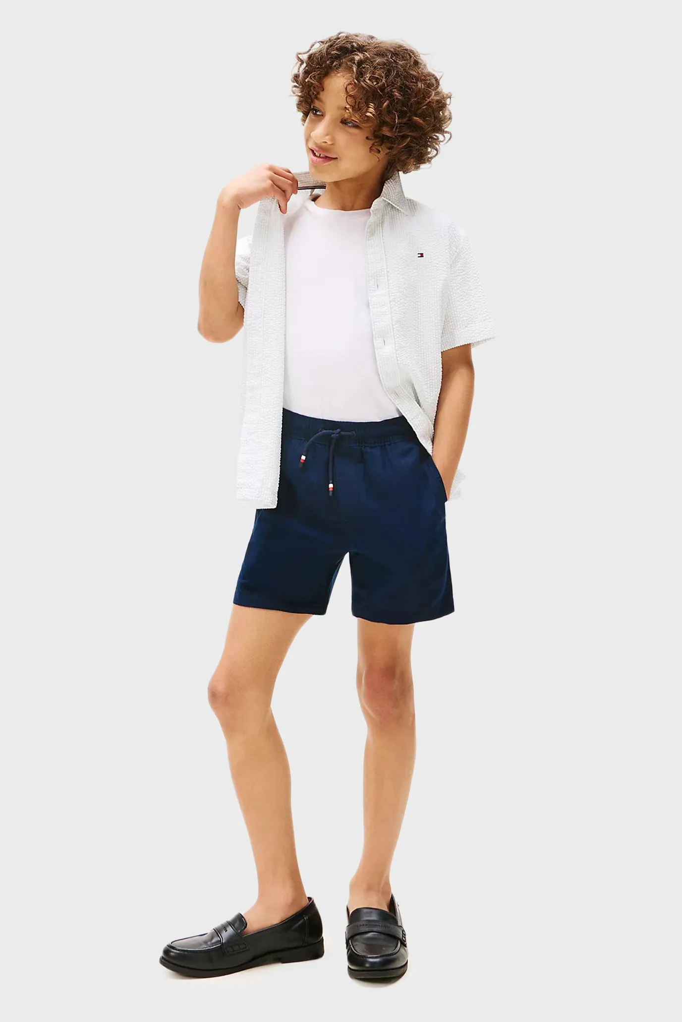 Дитячі темно-сині лляні шорти 2