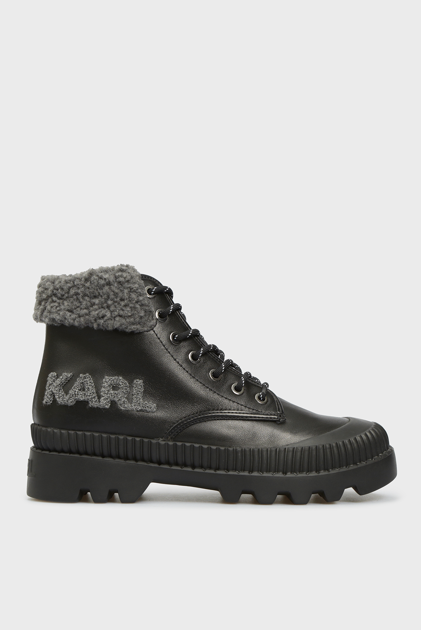 Женские черные кожаные ботинки Karl Lagerfeld KL42555_007 — MD-Fashion