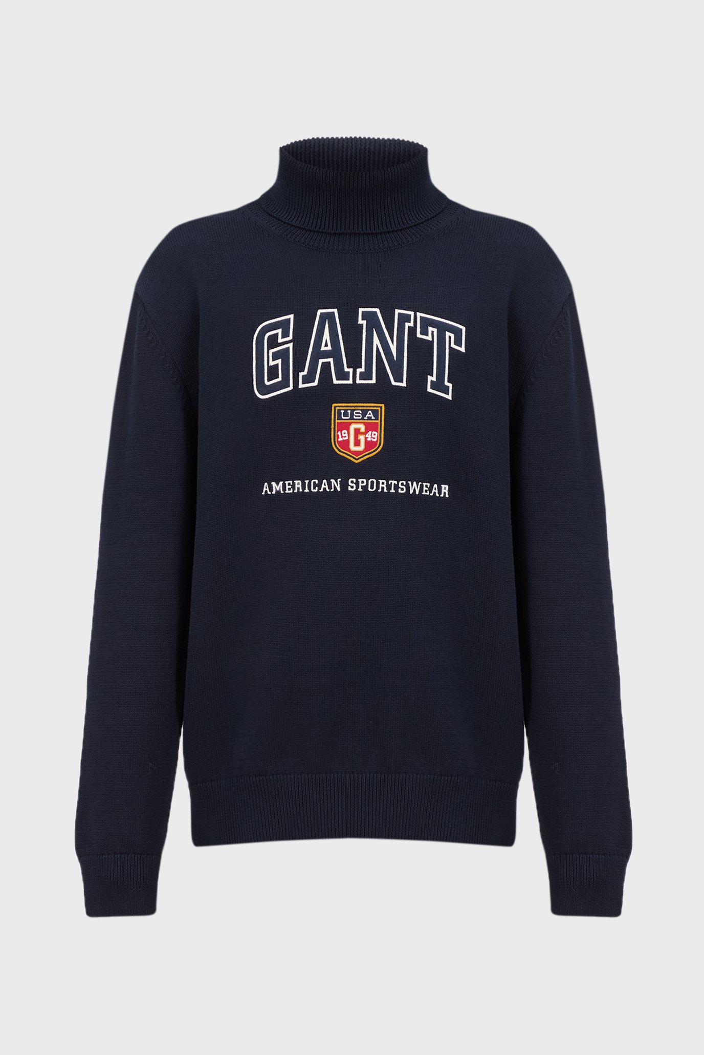 Мужской темно-синий свитер GANT GRAPHIC TURTLENECK 1