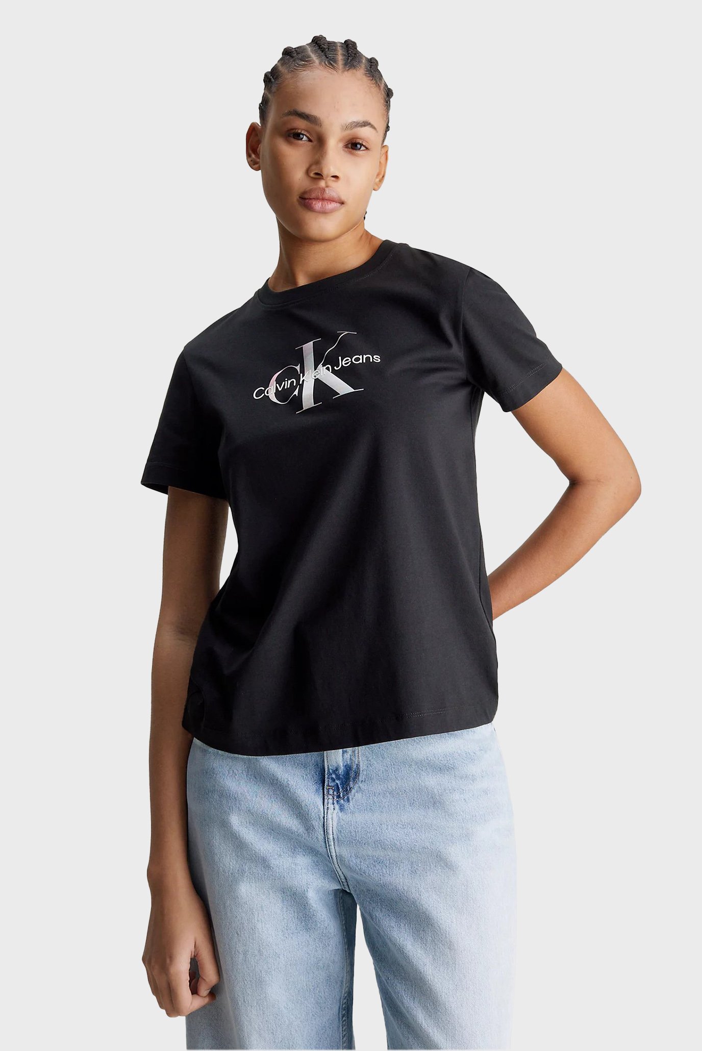 Женская черная футболка DIFFUSED MONOLOGO REGULAR TEE 1