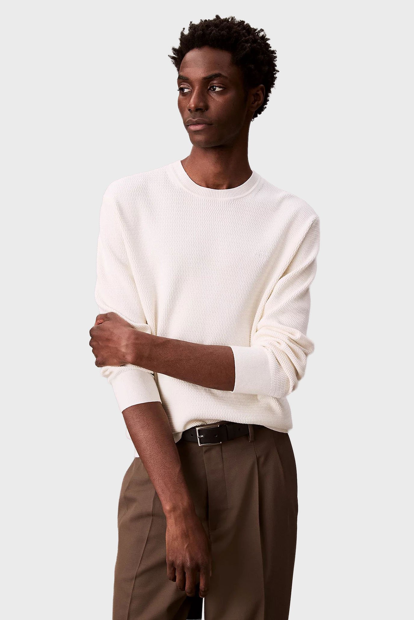 Мужской белый джемпер LS TEXTURE Белый M Calvin Klein LV04LB327G Мужской белый джемпер LS TEXTURE Белый M Calvin Klein LV04LB327G