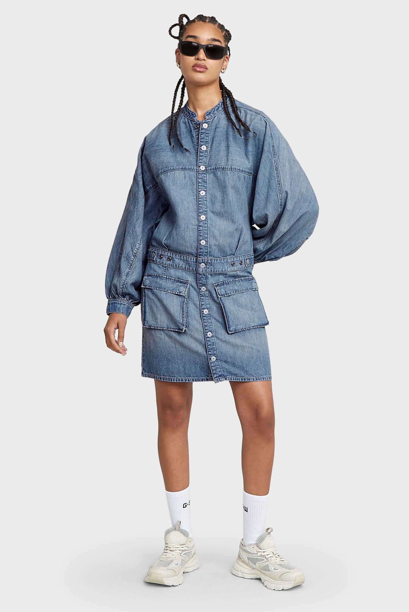 Женское голубое джинсовое платье Macro Balloon Голубой S G-Star RAW D26286,D539 Женское голубое джинсовое платье Macro Balloon Голубой S G-Star RAW D26286,D539