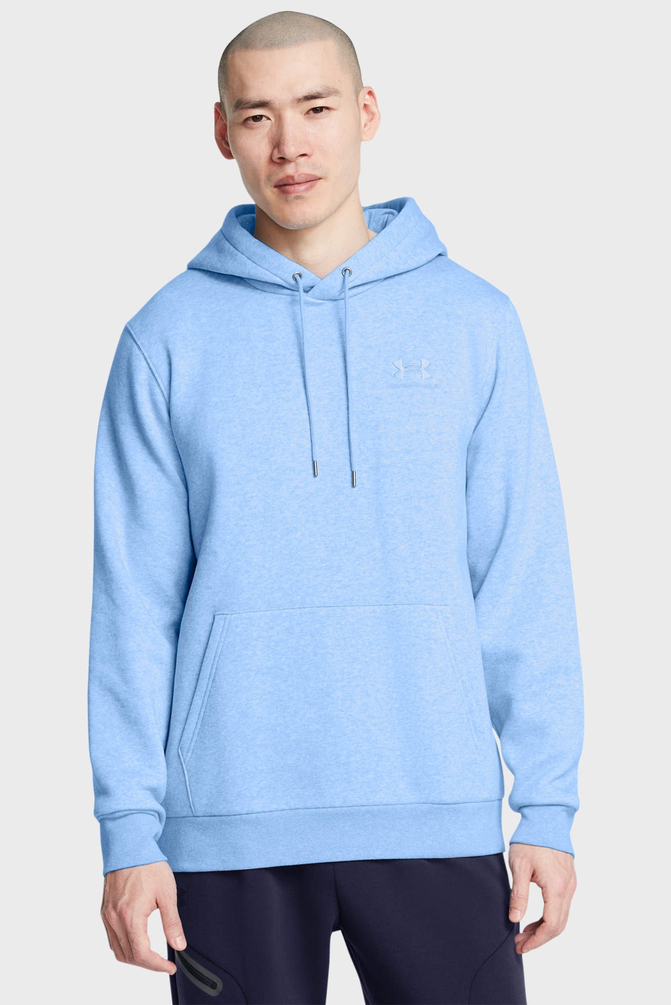 Мужское голубое худи UA Essential Fleece Hoodie 1