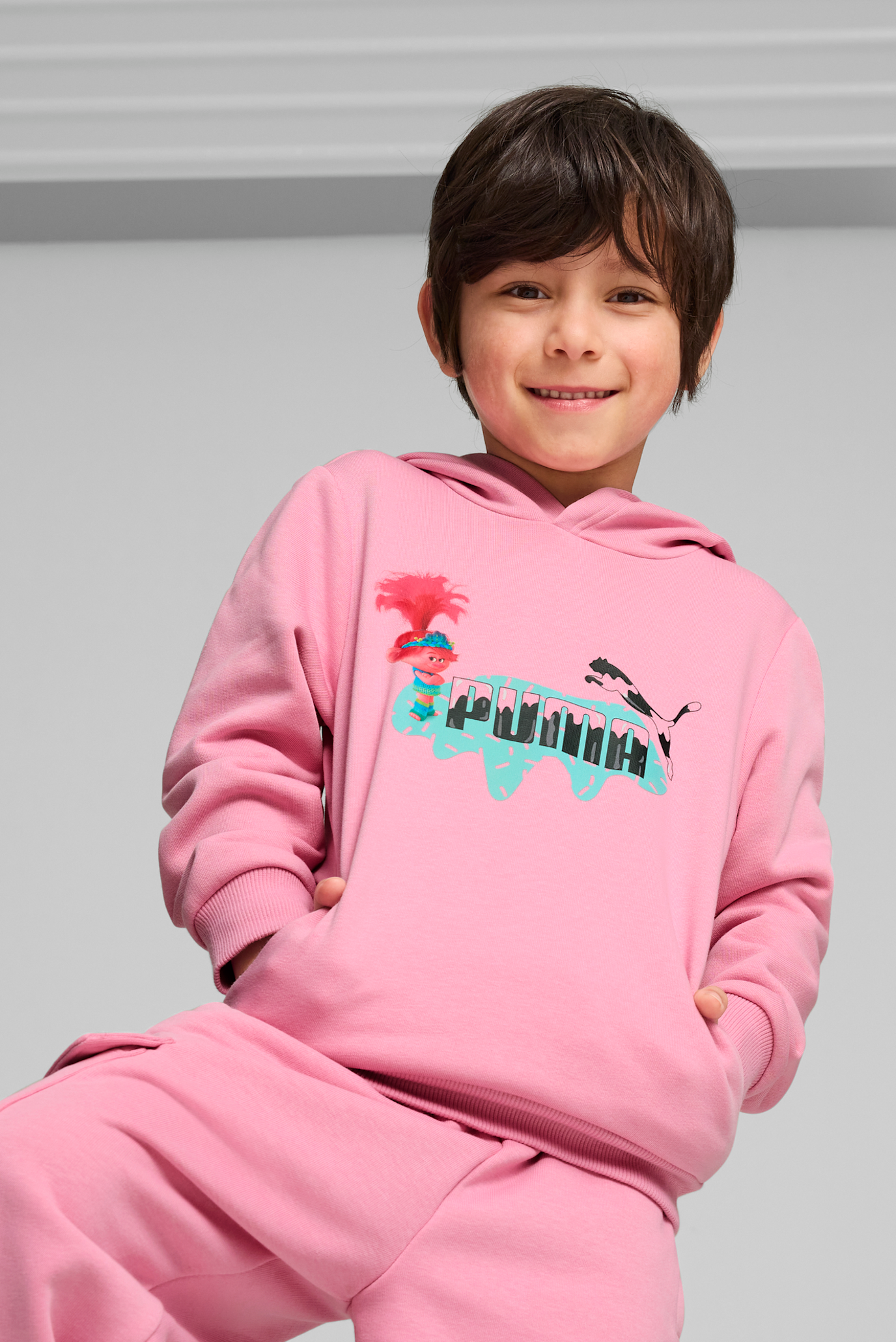 Детское розовое худи PUMA x TROLLS Hoodie Kids 1