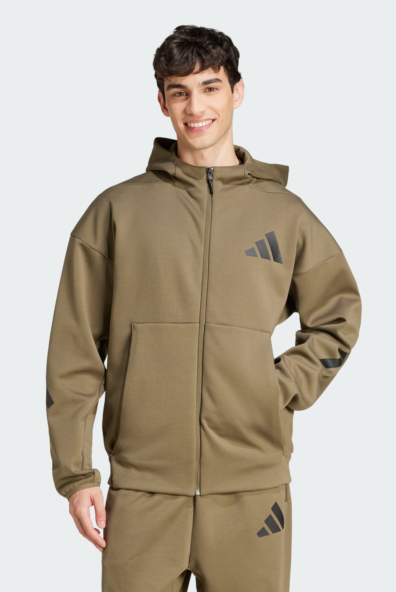 Чоловіче оливкове худі New adidas Z.N.E. Full-Zip 1