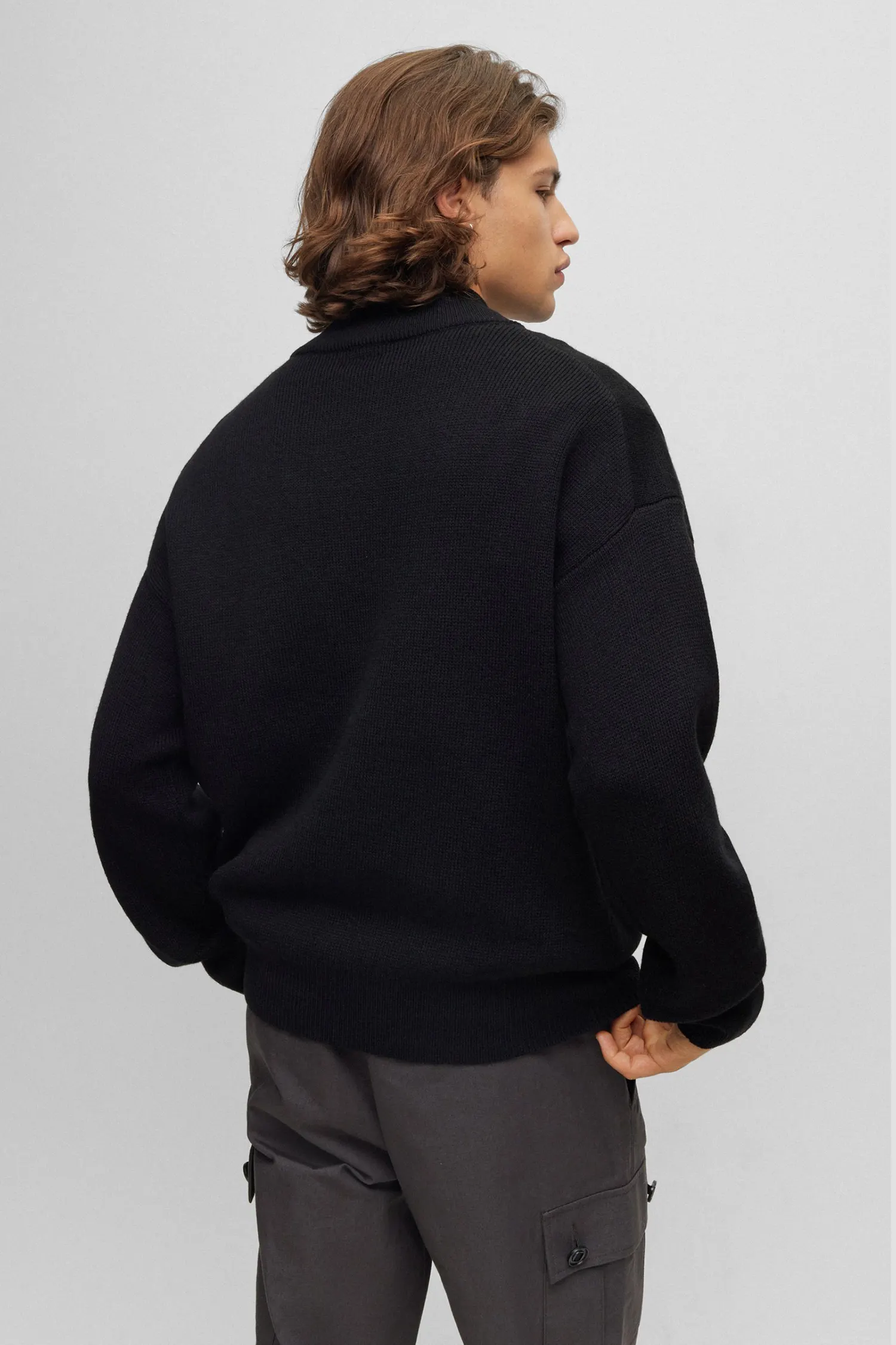 Мужская черная шерстяная кофта 3