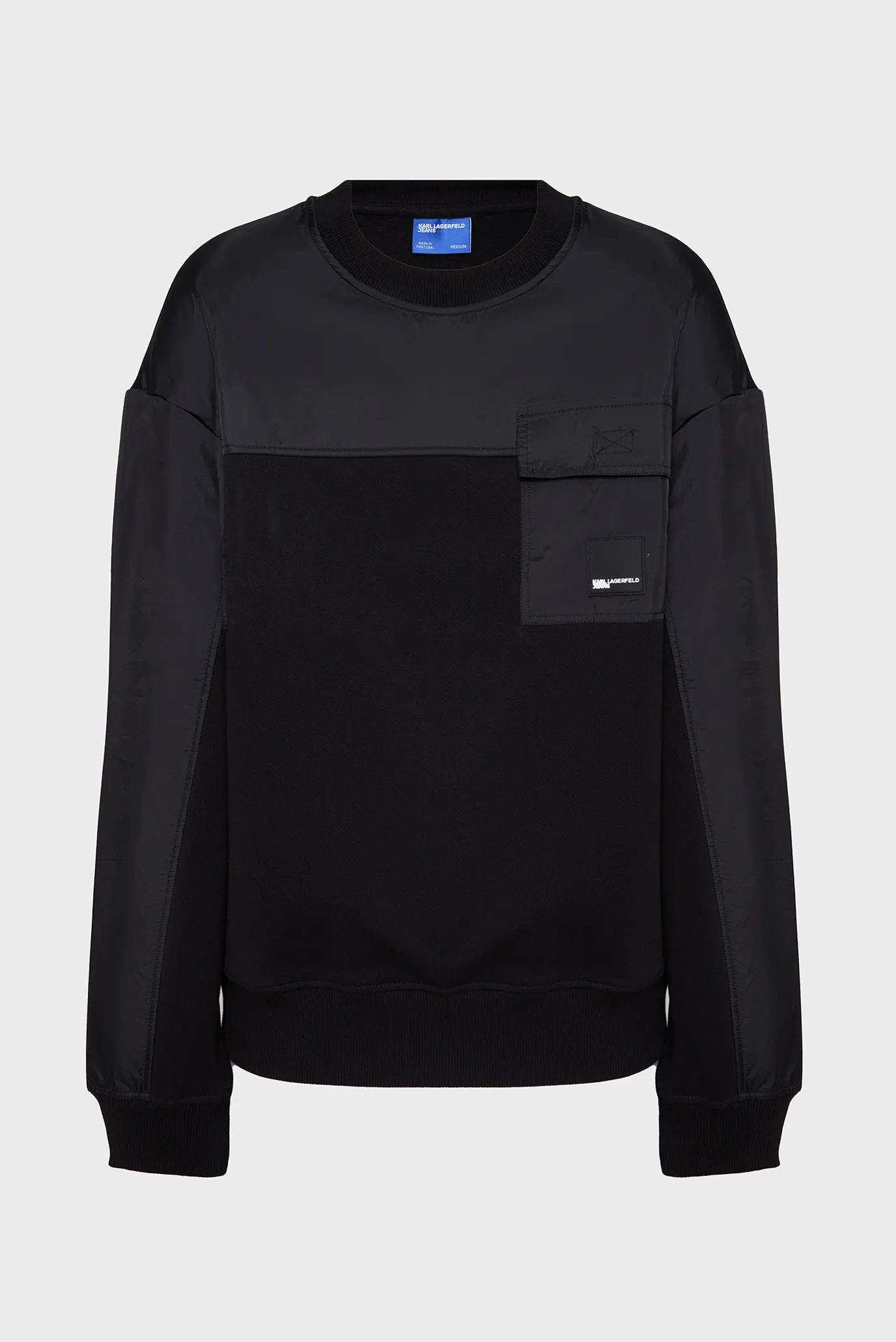 Чоловічий чорний світшот relaxed mixed sweat 1