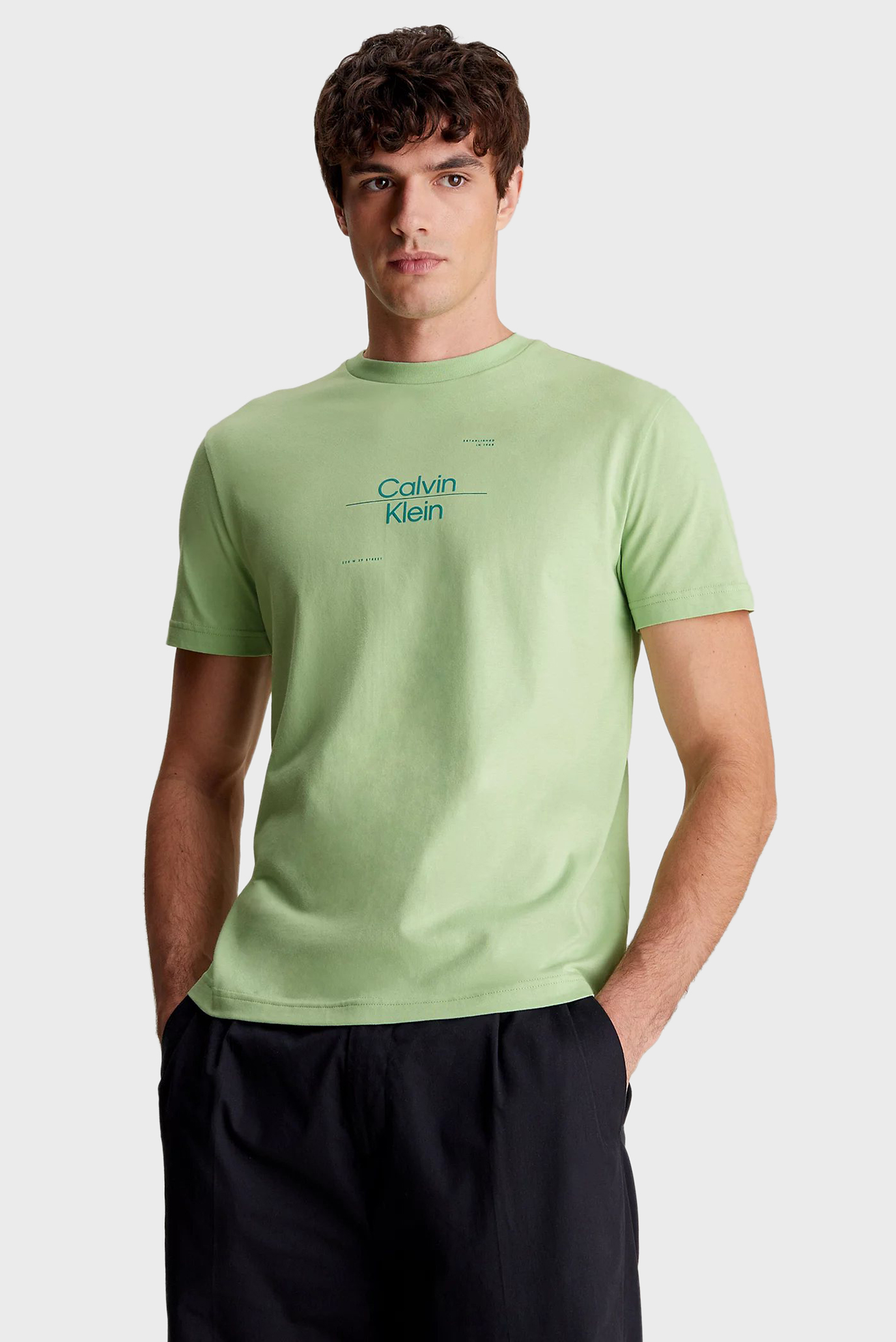 Мужская салатовая футболка OPTIC LINE LOGO 1