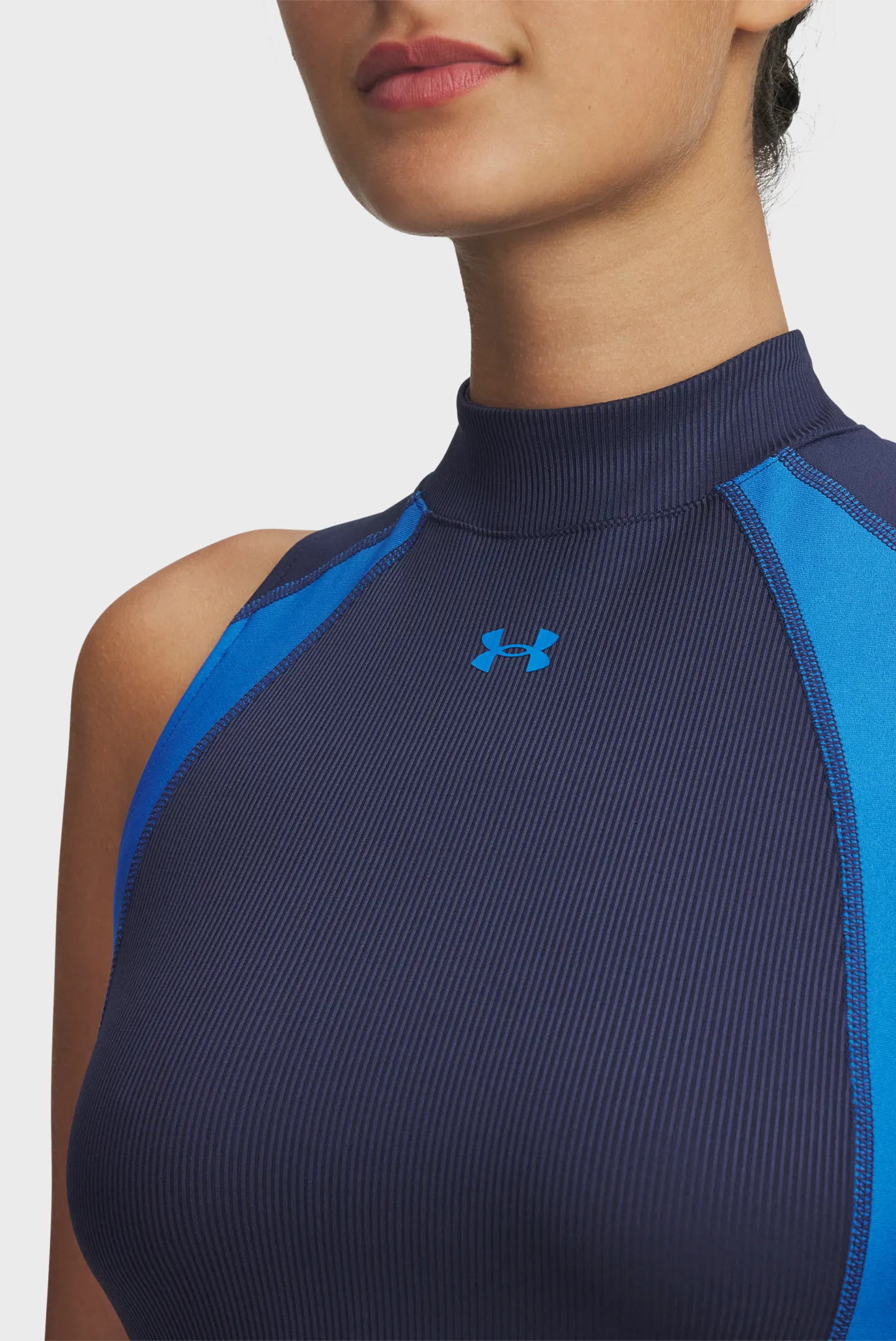 Жіночий темно-синій топ UA HG Rib Tank 3