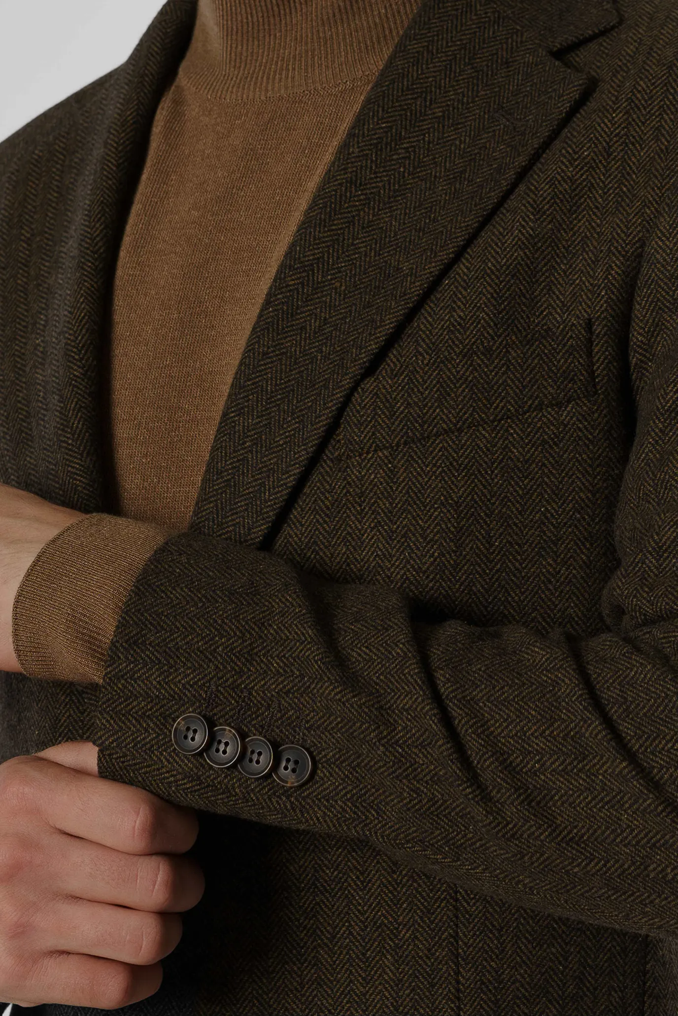 Чоловічий коричневий вовняний блейзер 6