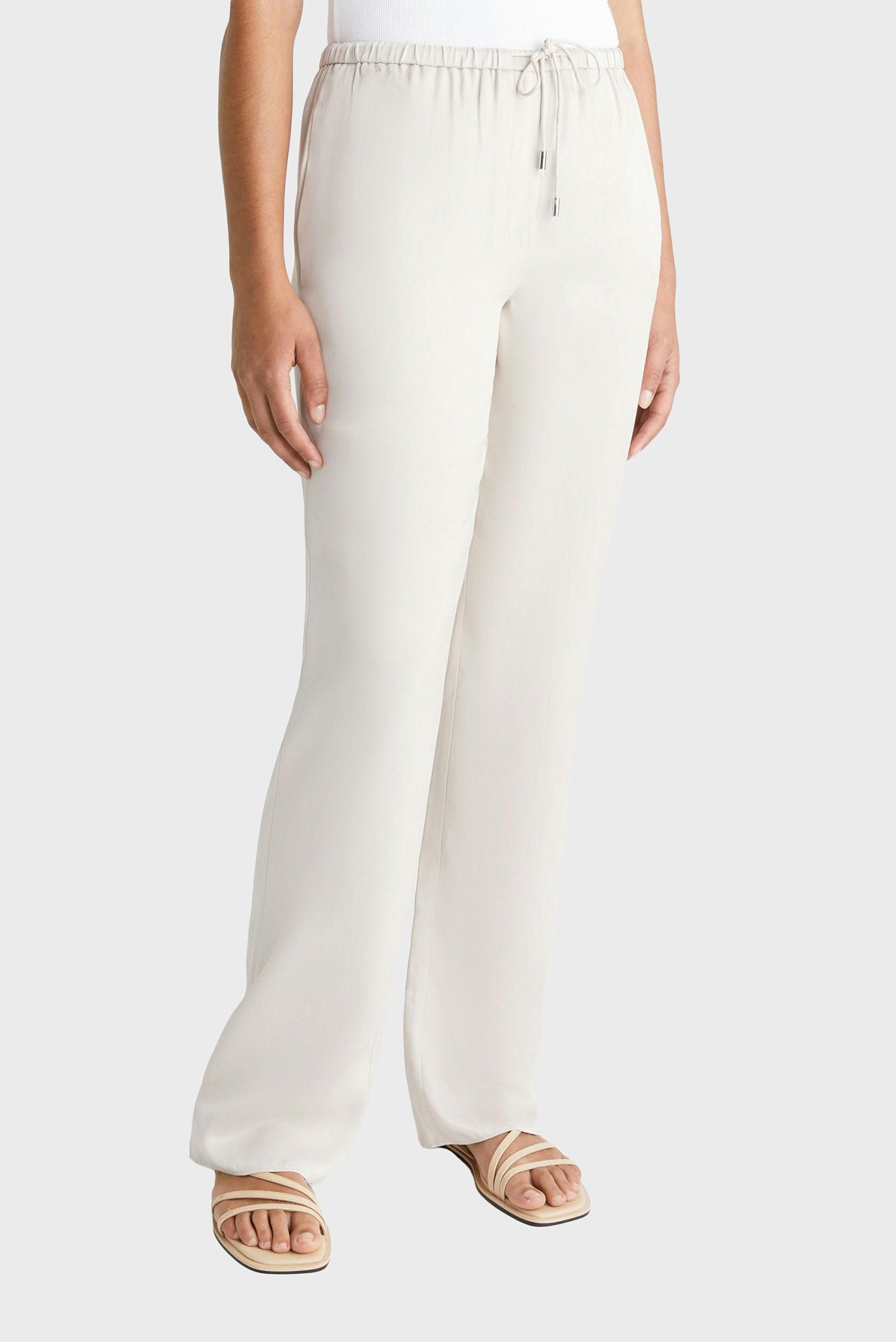 Женские серые брюки FLUID SATIN STRAIGHT PYJAMA PANT 1