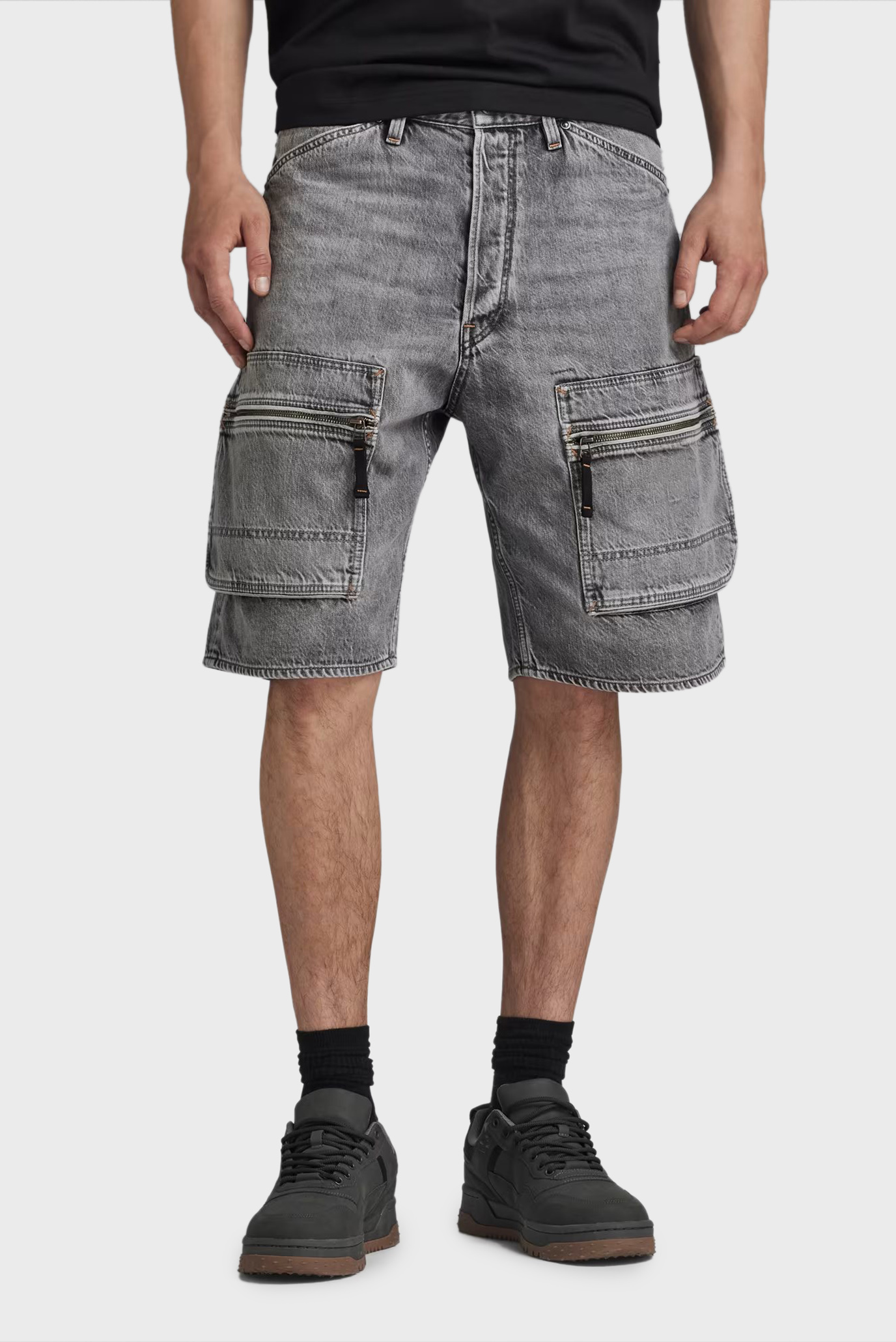 Чоловічі сірі джинсові шорти Denim Cargo Loose 1