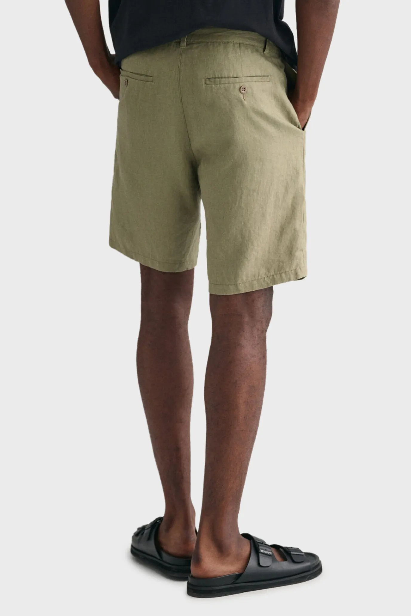 Чоловічі оливкові лляні шорти RELAXED LINEN DS 4