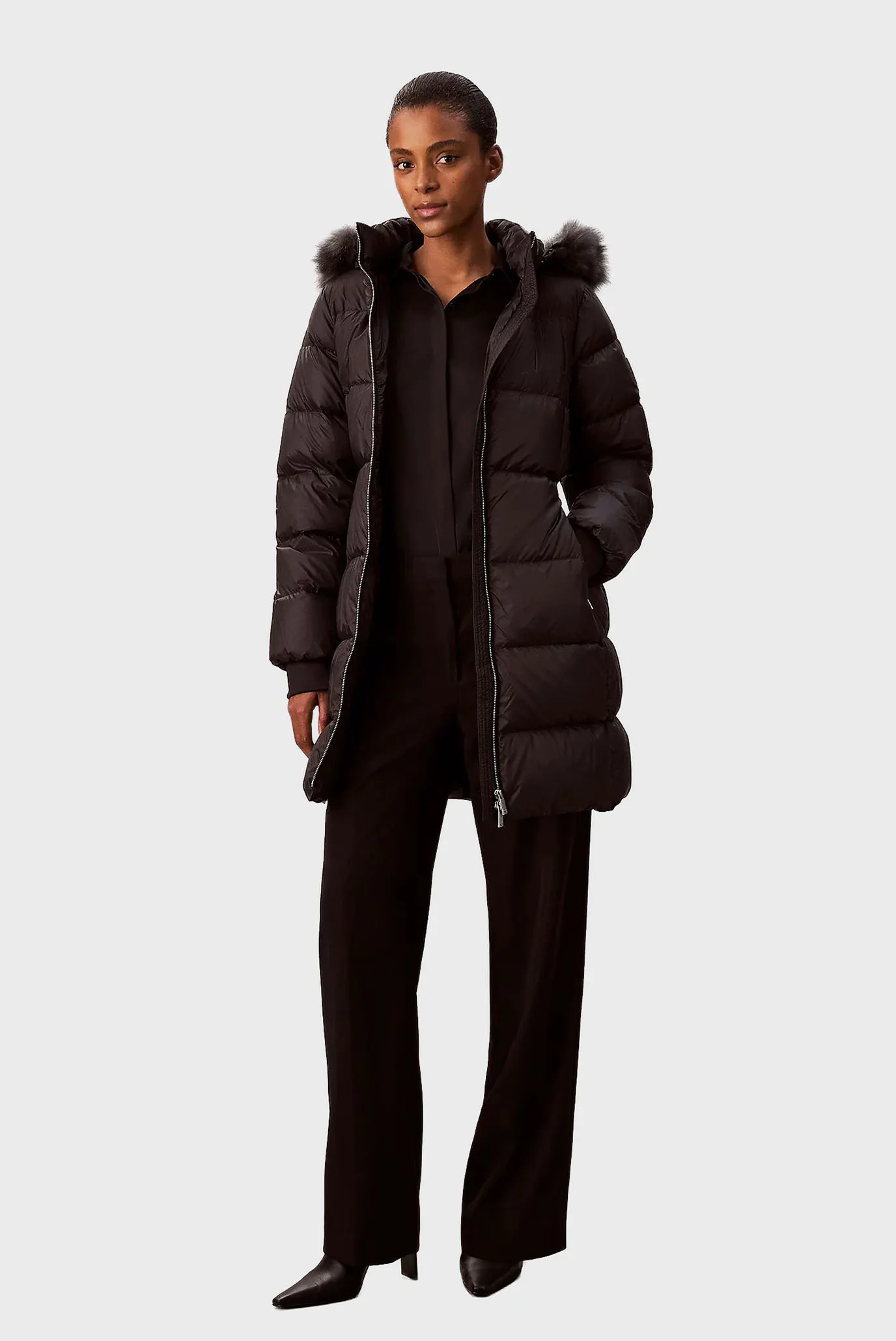 Жіночий чорний пуховик LONG DOWN 2
