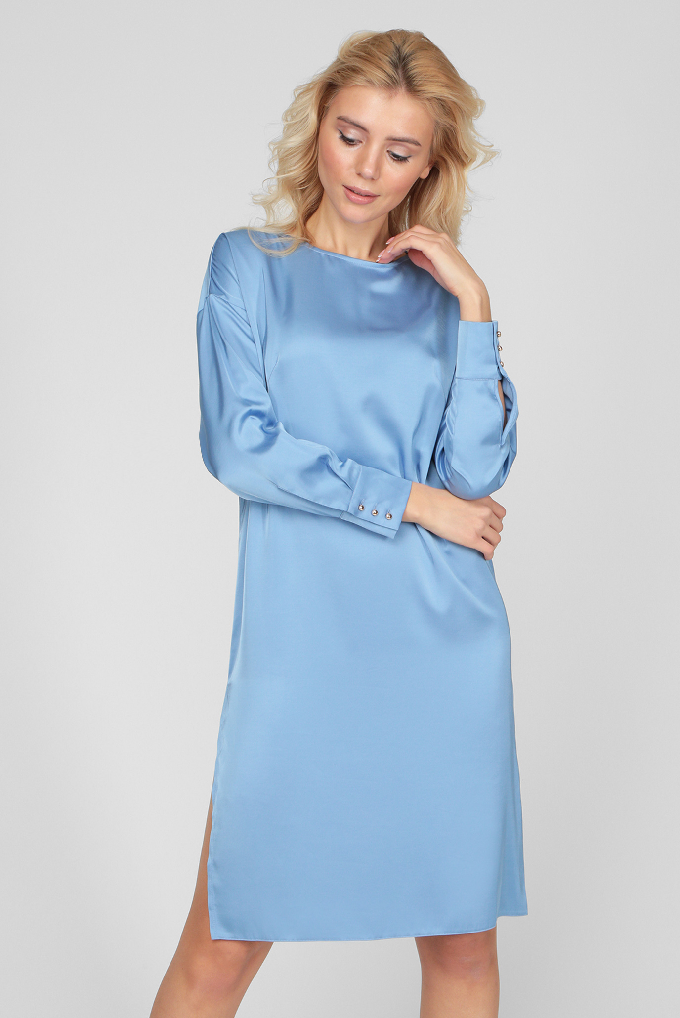 Женское голубое платье 1