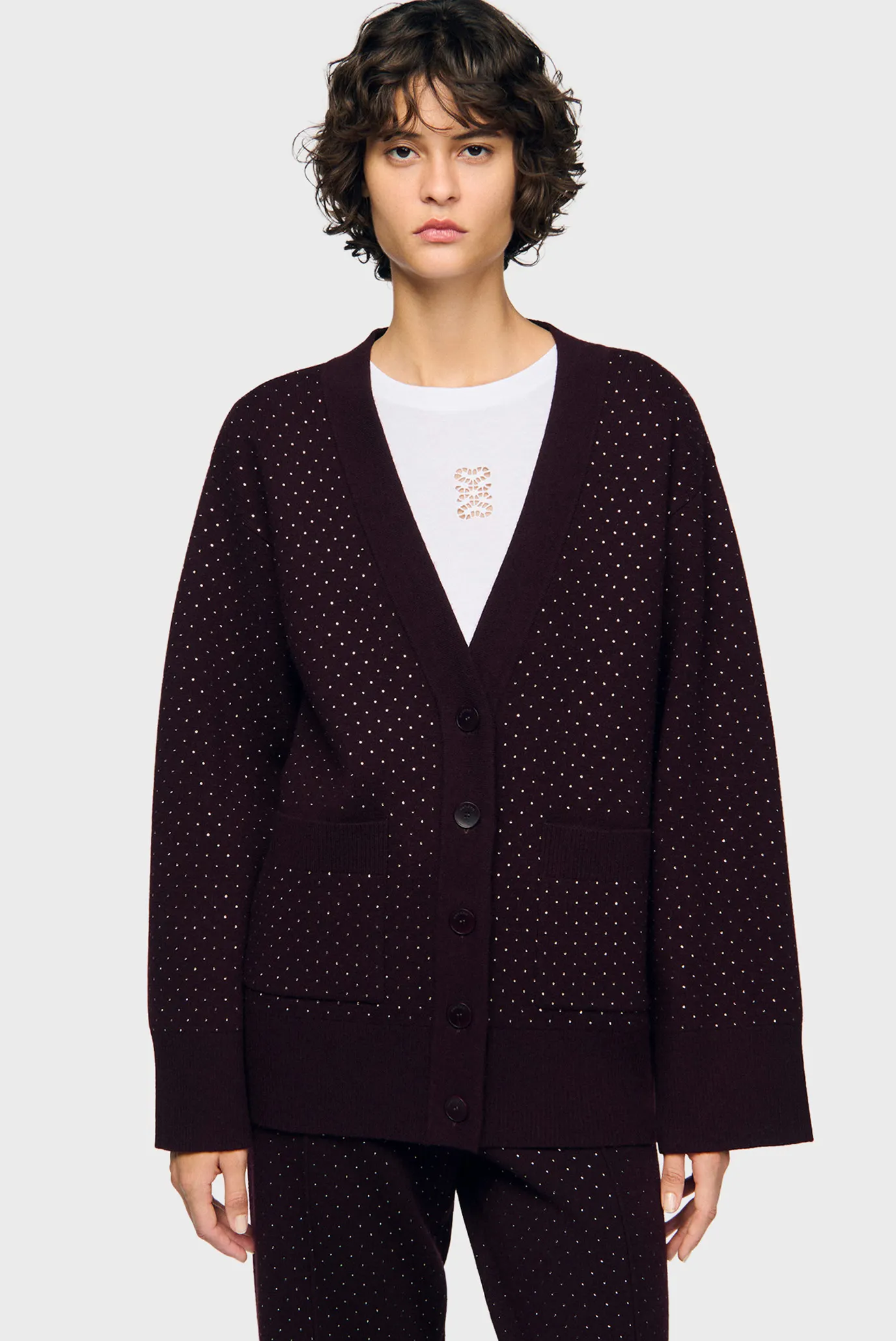 Жіночий бордовий кардиган 1