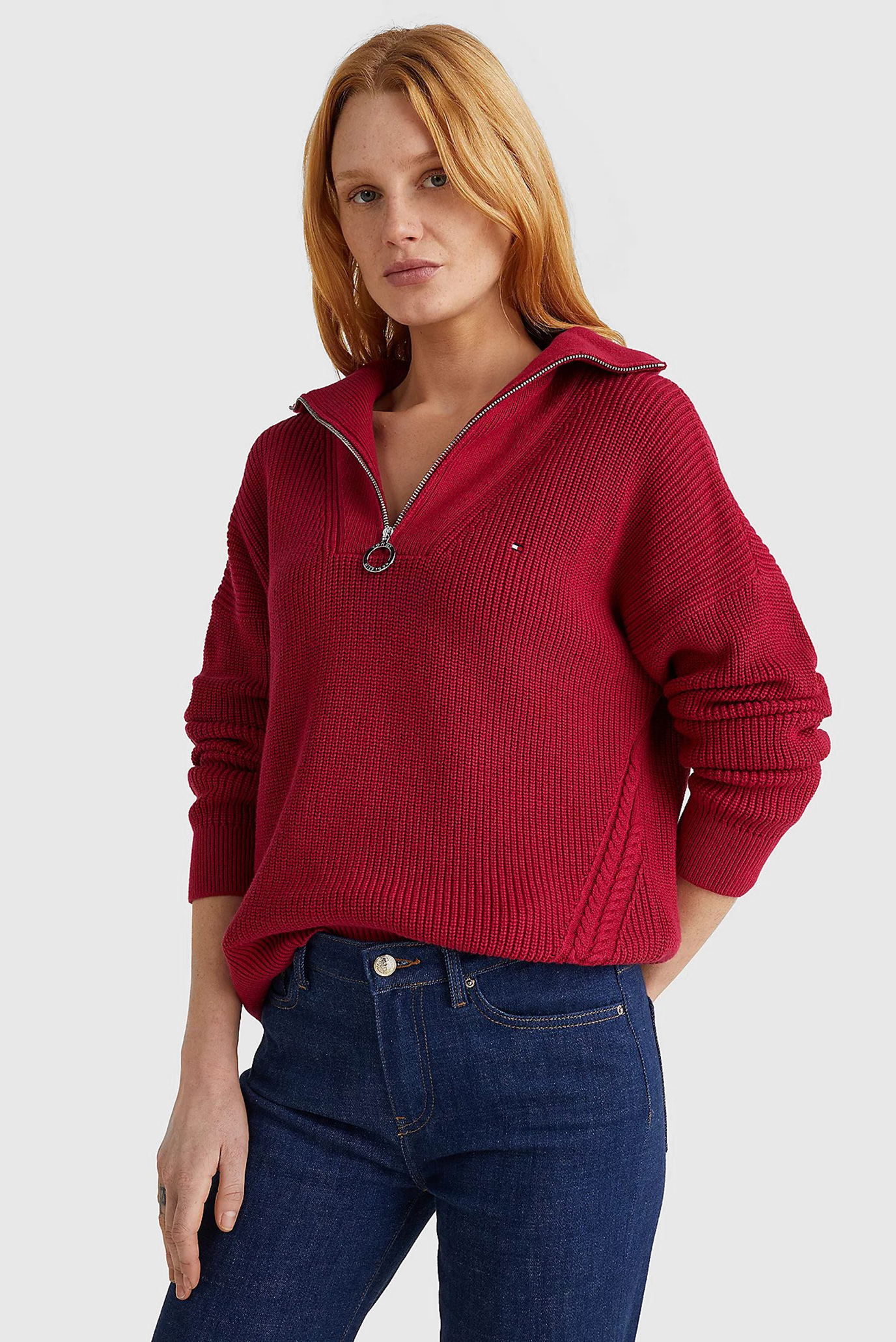 Женская красная кофта HAYANA CABLE Tommy Hilfiger WW0WW34962 — MD-Fashion