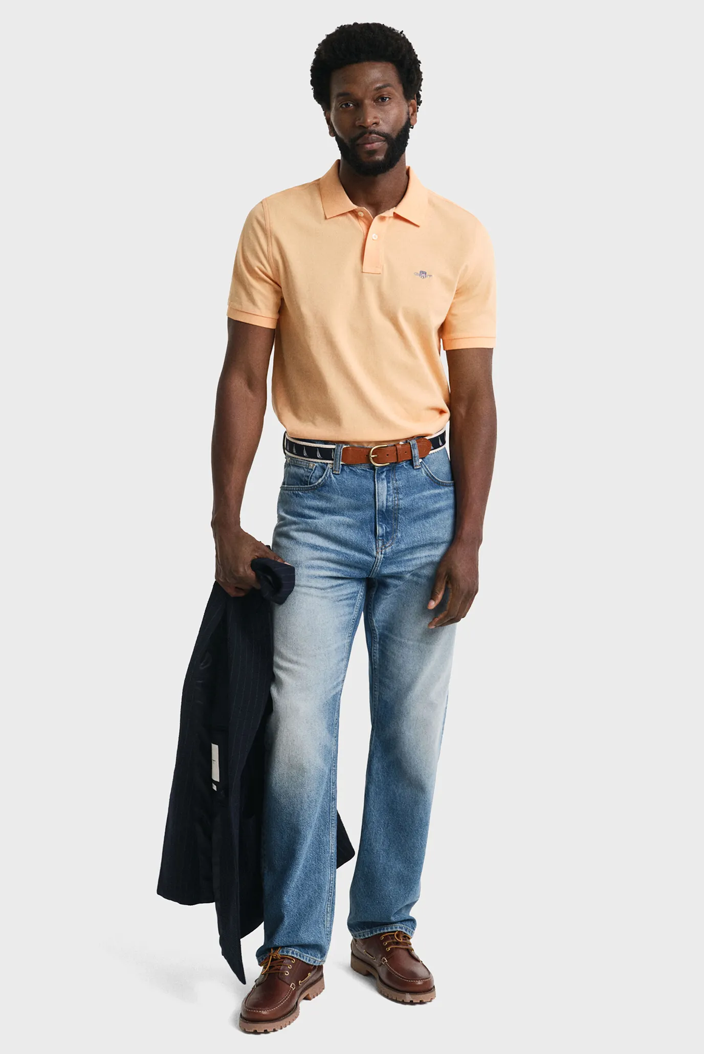 Чоловіче персикове поло REG SHIELD SS PIQUE 2