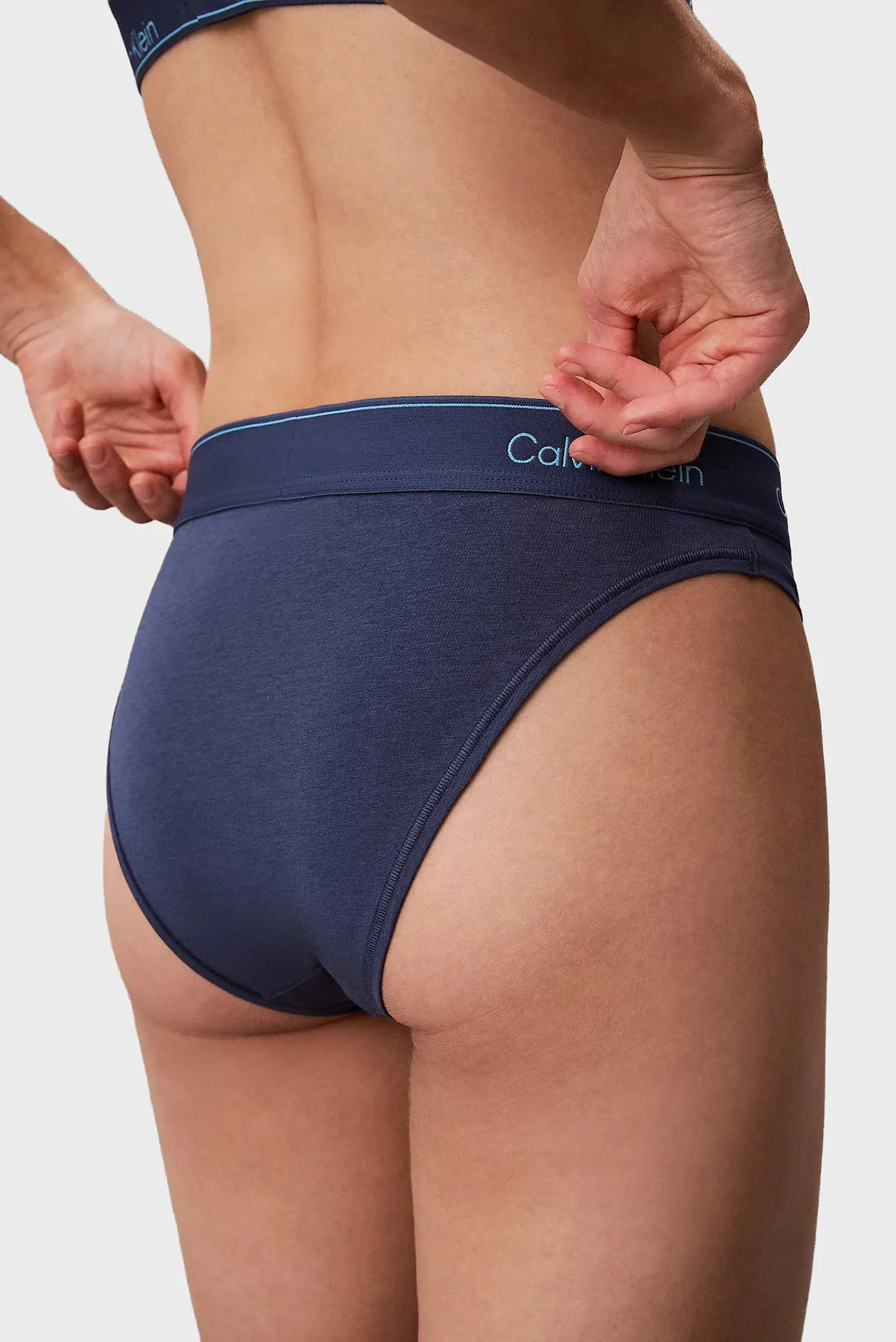 Женские синие трусики HIGH LEG TANGA 4
