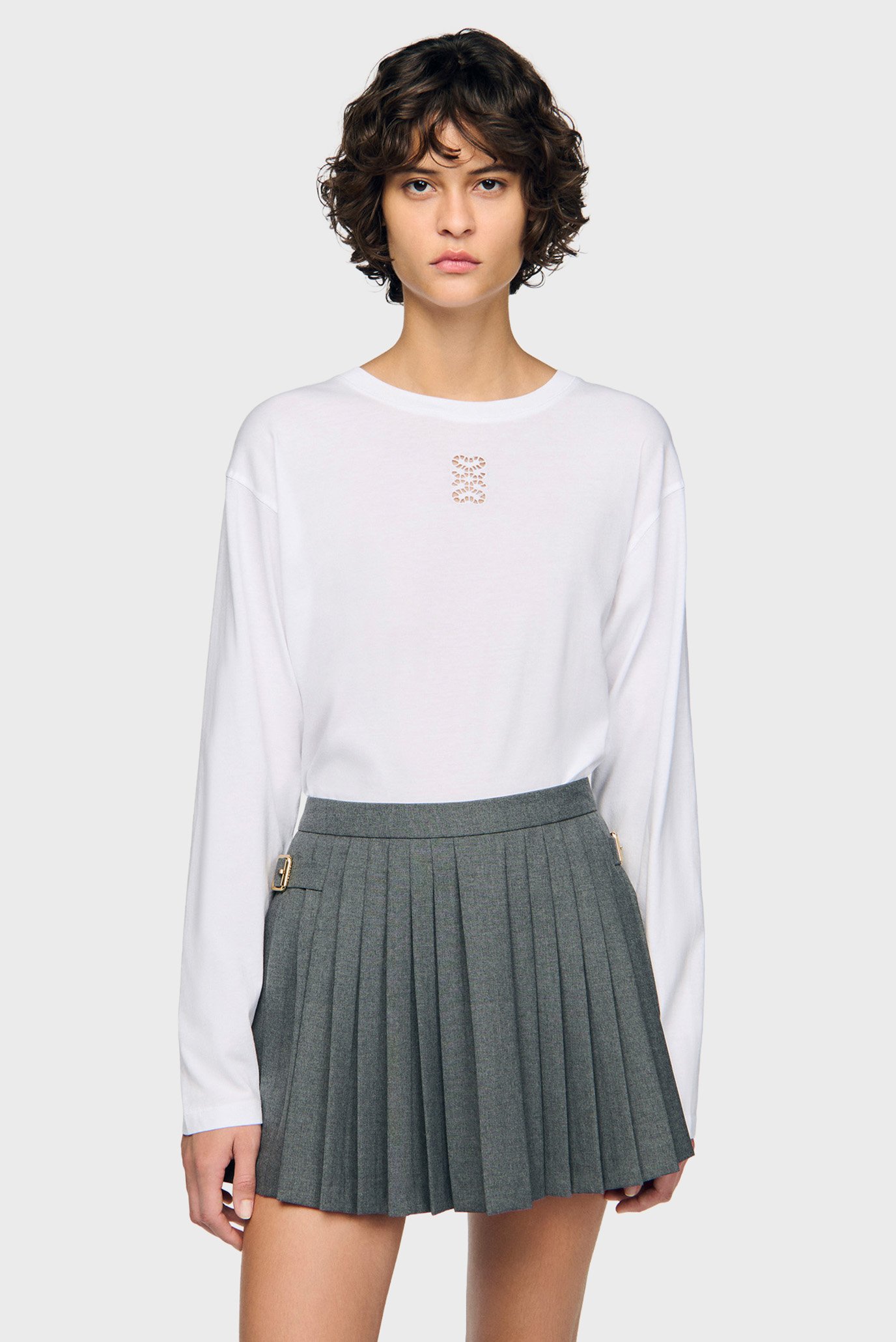Женский белый лонгслив Белый 36 Sandro SFPTS01708_white Женский белый лонгслив Белый 36 Sandro SFPTS01708_white