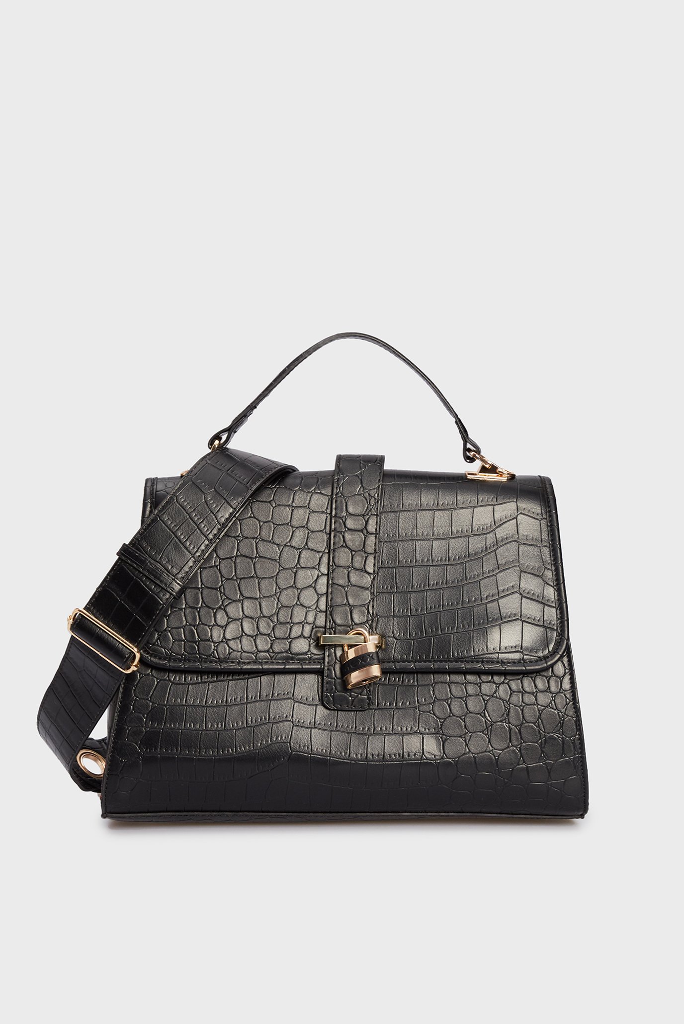 Женская черная сумка Croco laptop bag 1