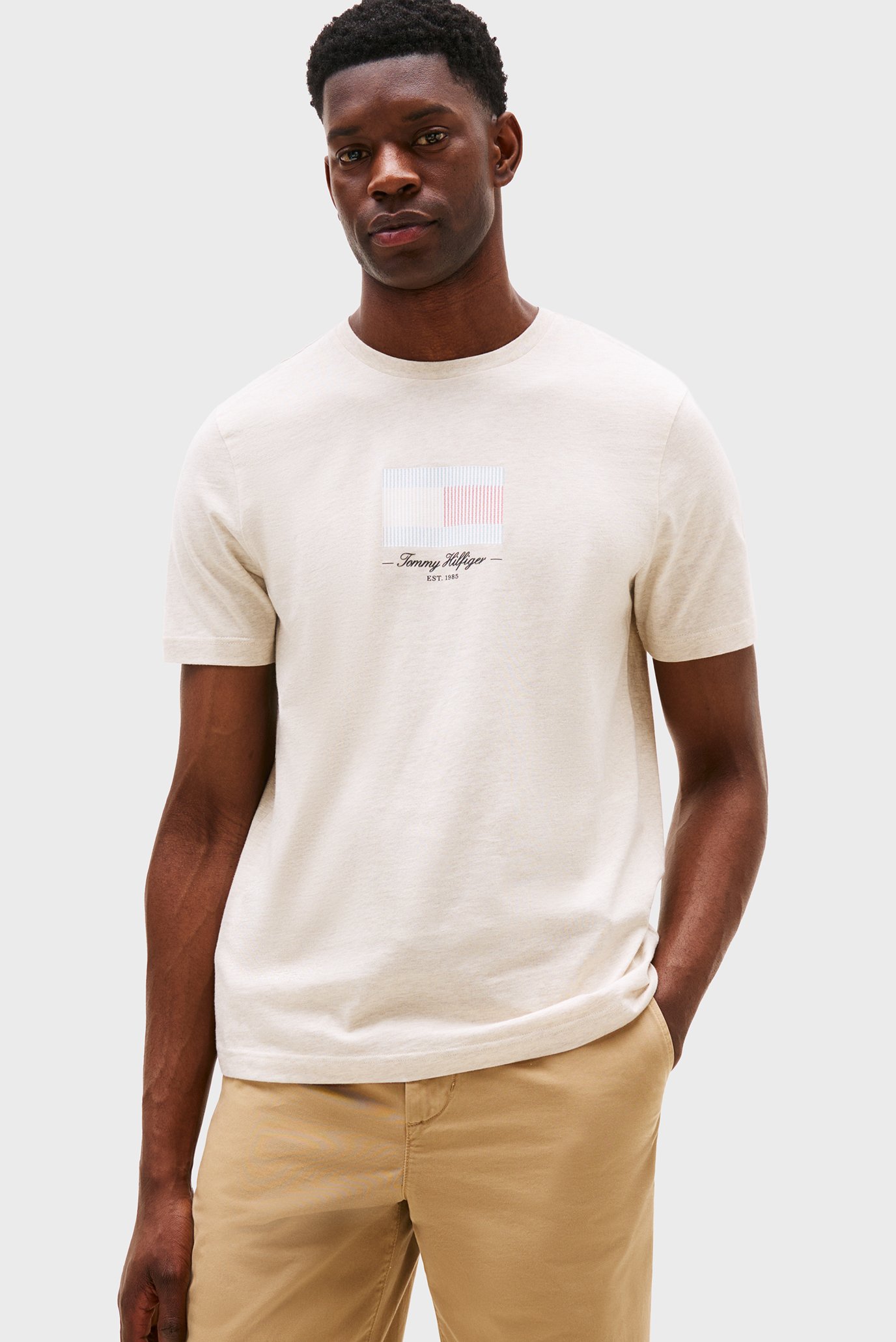 Мужская белая футболка ITHACA FLAG TEE Белый M Tommy Hilfiger MW0MW39349 Мужская белая футболка ITHACA FLAG TEE Белый M Tommy Hilfiger MW0MW39349