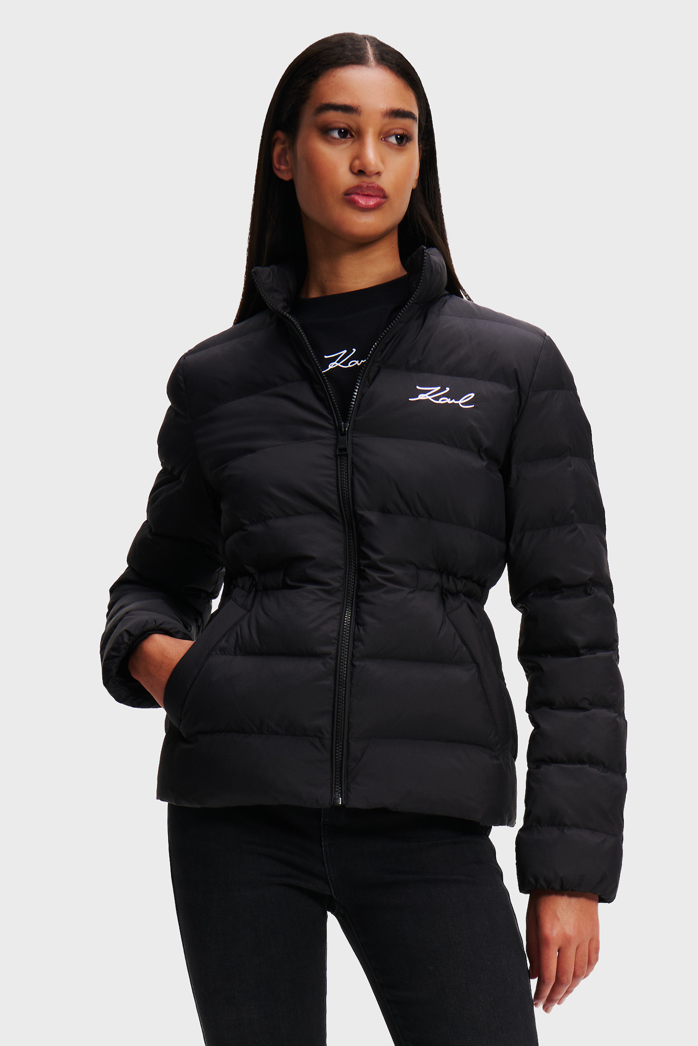Женская черная куртка puffer jacket Черный 42 Karl Lagerfeld A1W15049 Женская черная куртка puffer jacket Черный 42 Karl Lagerfeld A1W15049